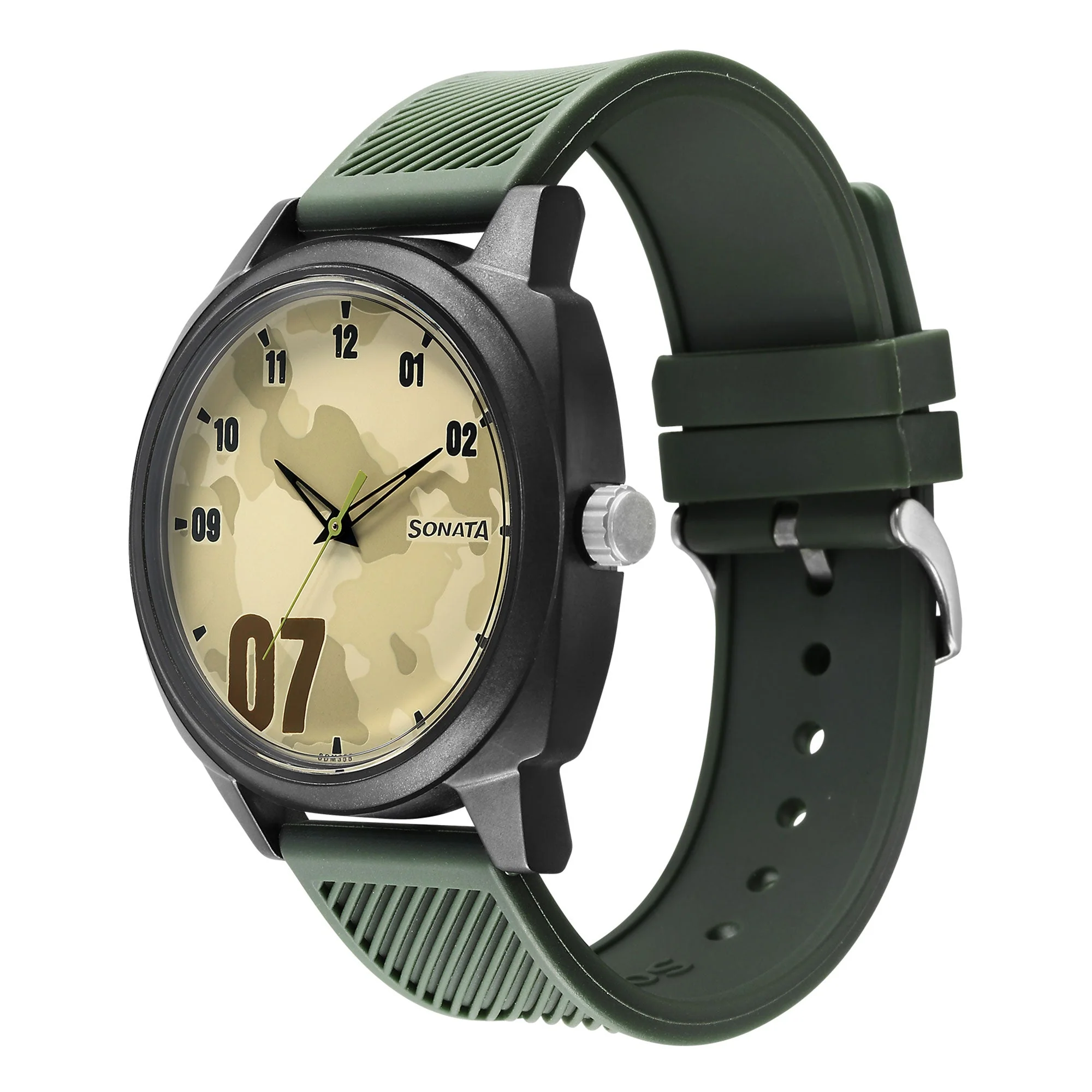 Camo Multicoloured Dial Plastic Strap Watch for Men - Image 3