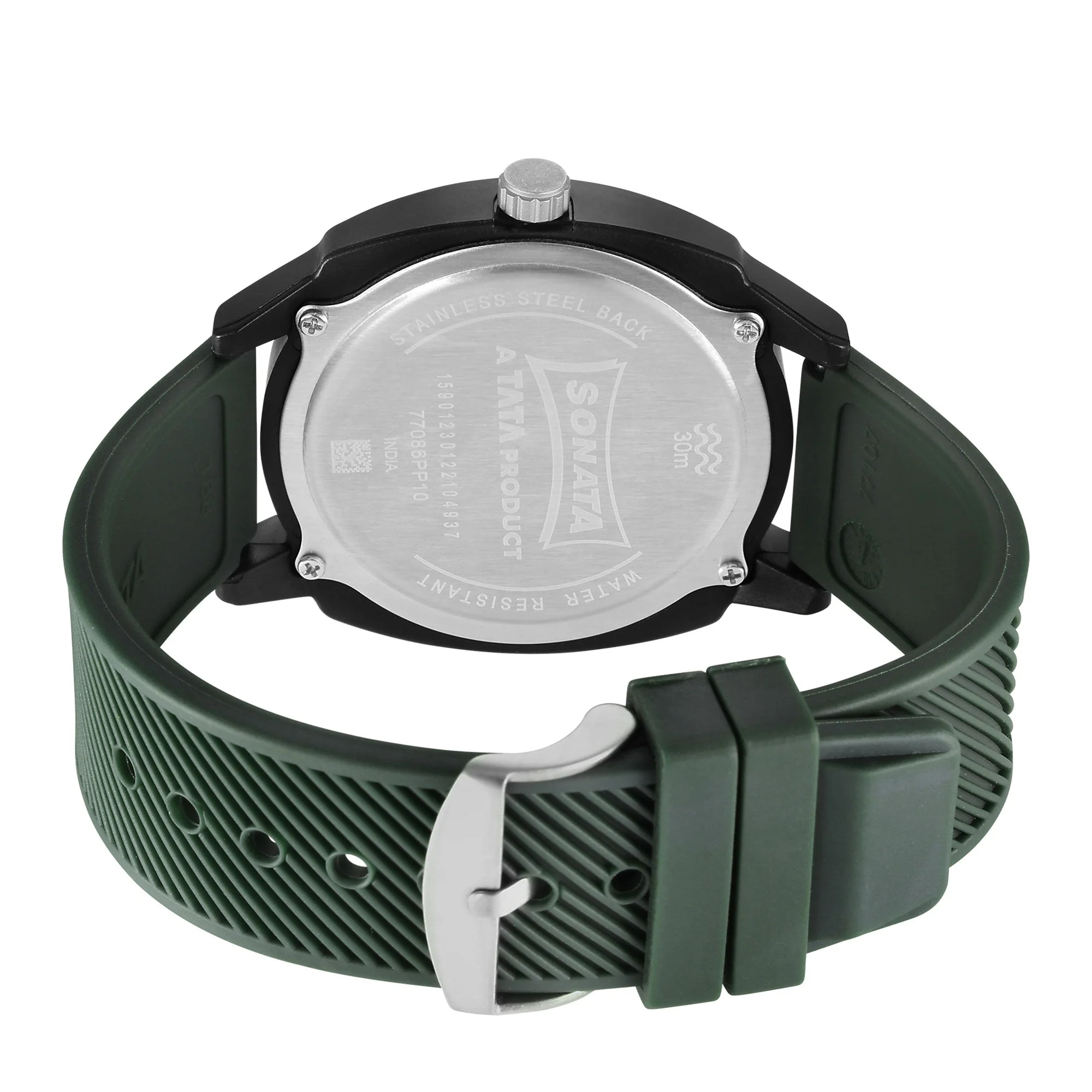 Camo Multicoloured Dial Plastic Strap Watch for Men - Image 4