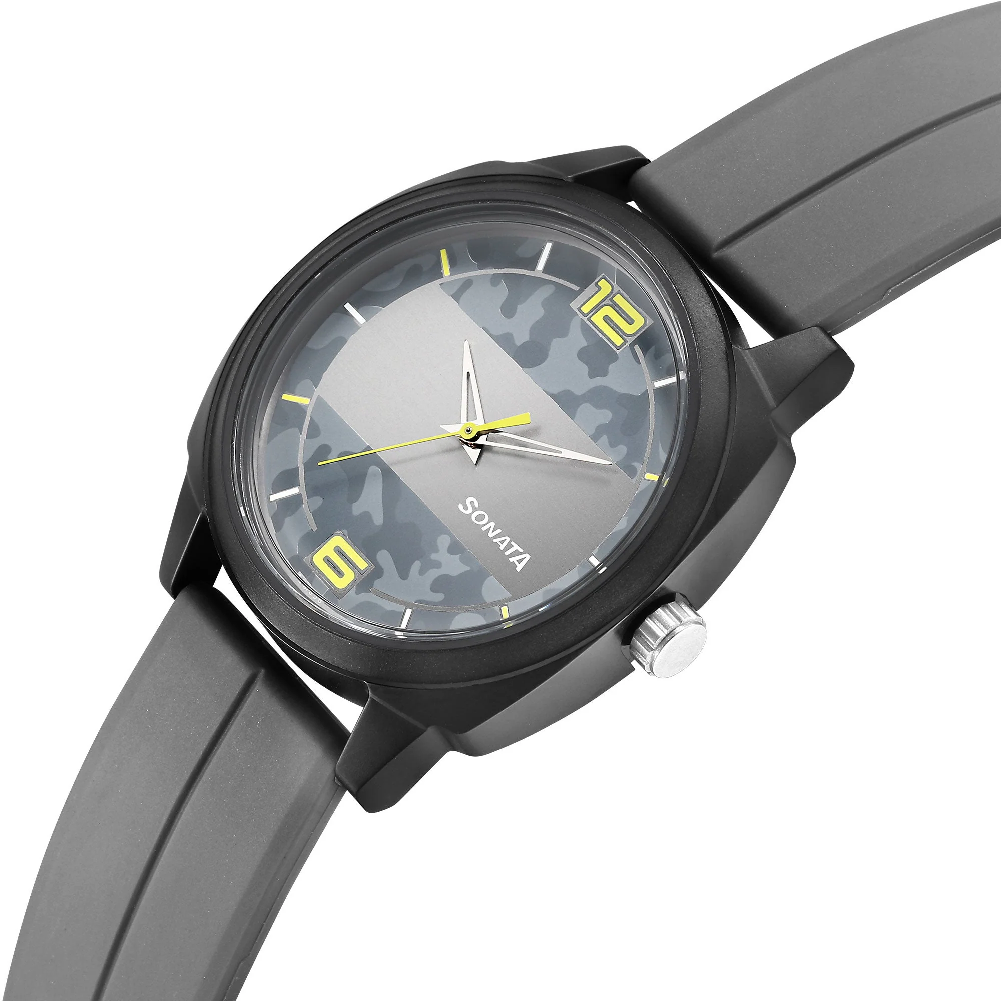 Camo Multicoloured Dial Plastic Strap Watch for Men - Image 3