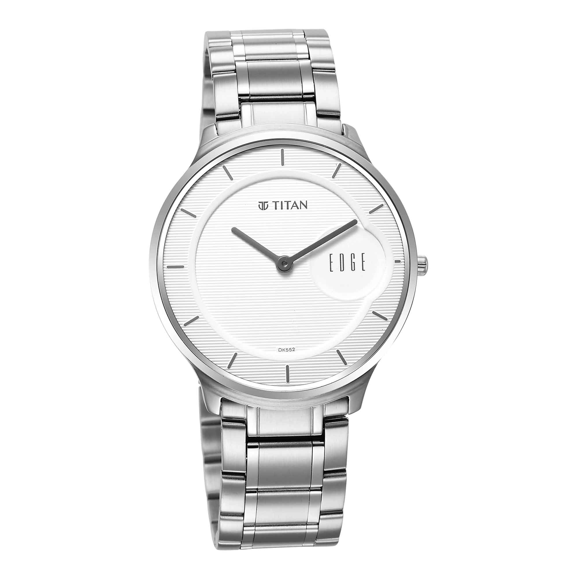 Edge Metal Silver Dial Stainless Steel Strap Watch for Men - Image 3