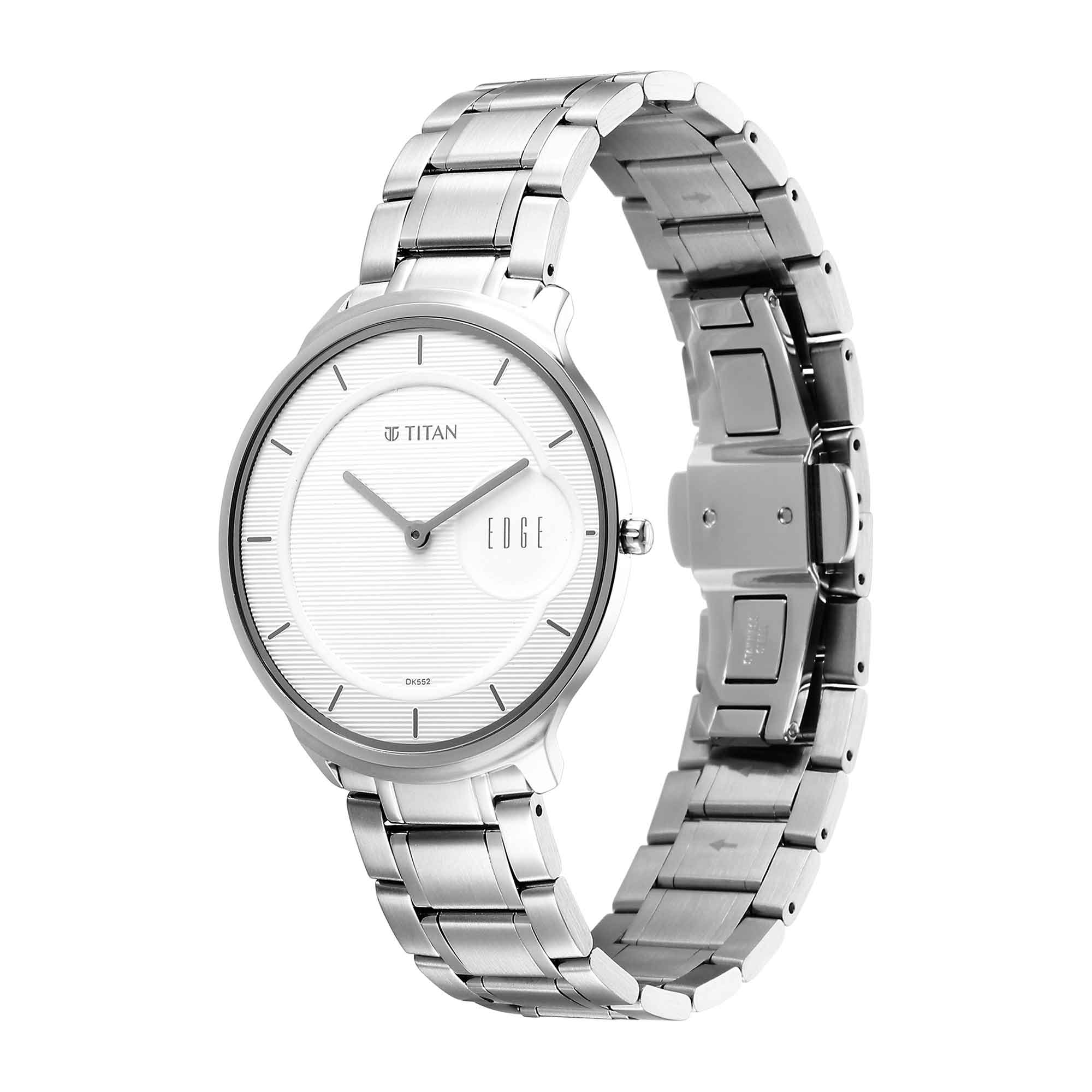 Edge Metal Silver Dial Stainless Steel Strap Watch for Men - Image 4