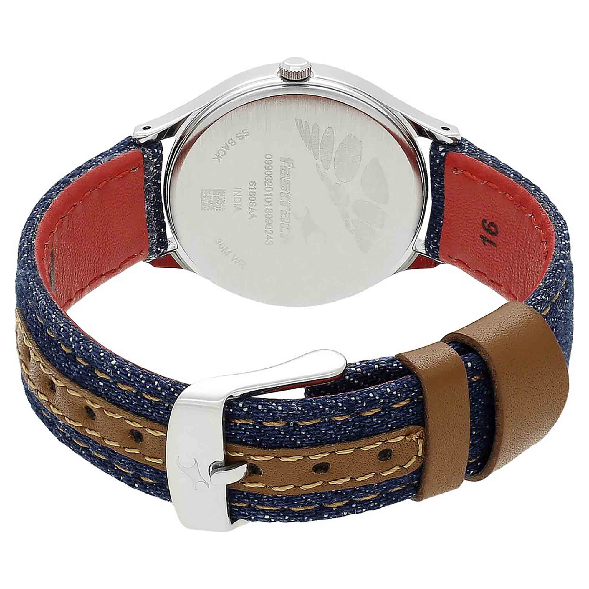 Fastrack Denim Quartz Analog White Dial Denim Strap Watch for Girls - Image 4