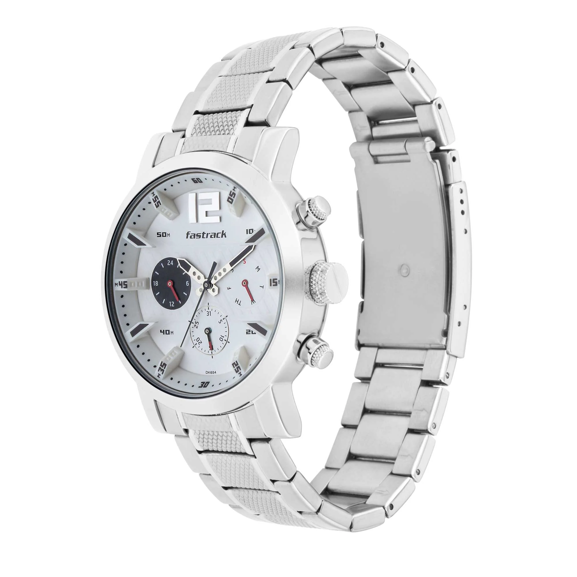 Fastrack Fastfit Quartz Multifunction White Dial Stainless Steel Strap Watch for Guys - Image 3