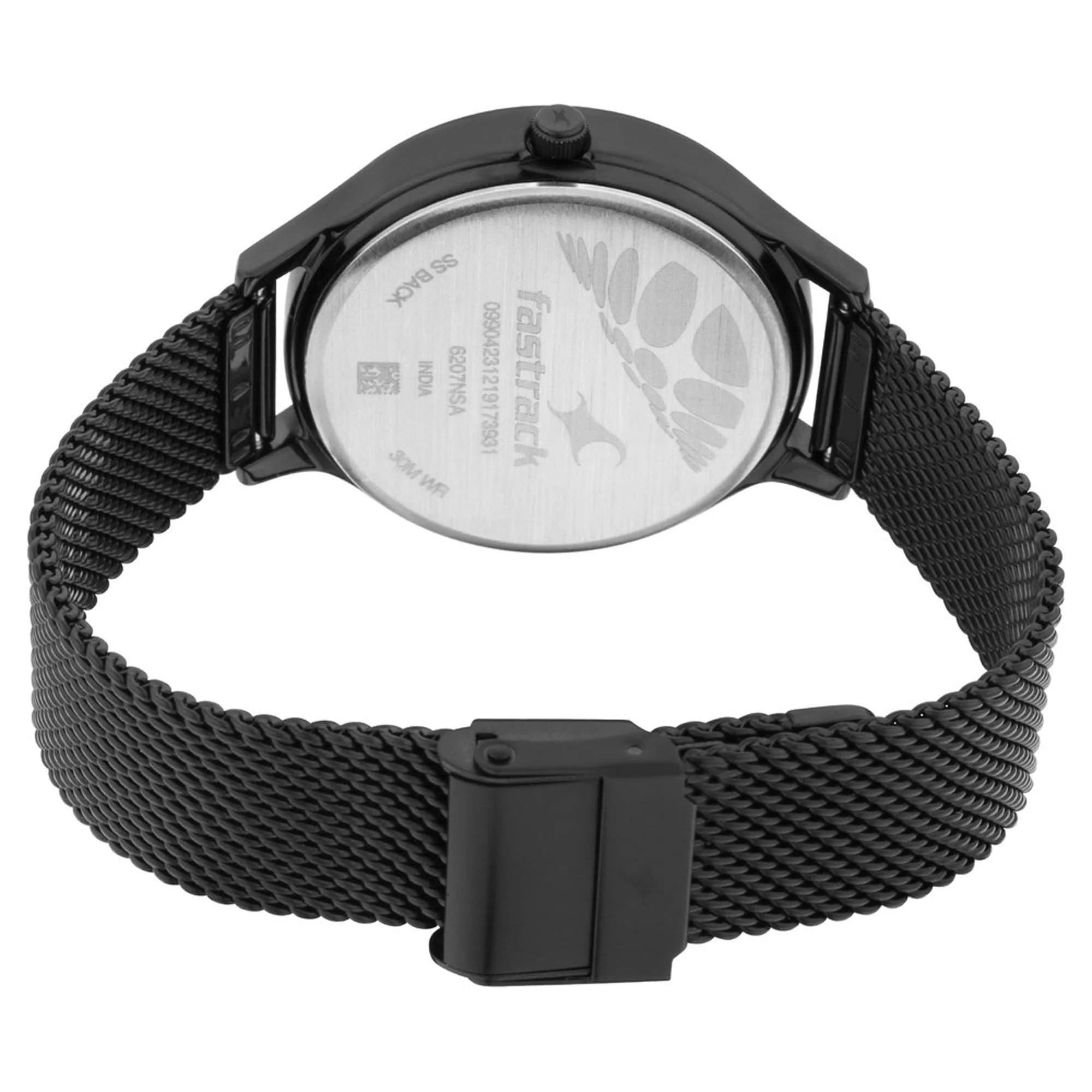 Fastrack Fastrack Ruffles Quartz Analog with Day and Date Black Dial Stainless Steel Strap Watch for Girls - Image 5