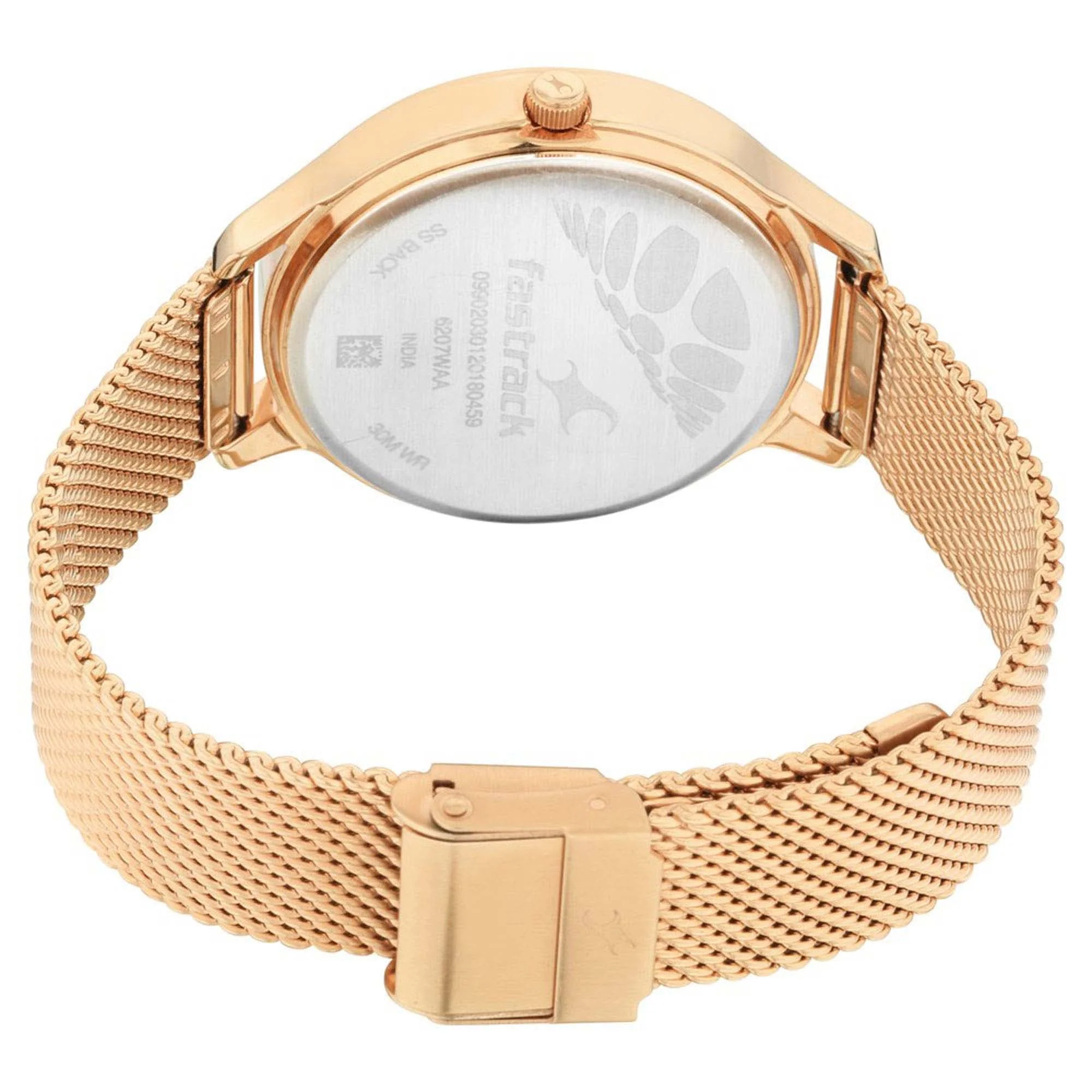 Fastrack Fastrack Ruffles Quartz Analog with Day and Date Black Dial Stainless Steel Strap Watch for Girls - Image 5