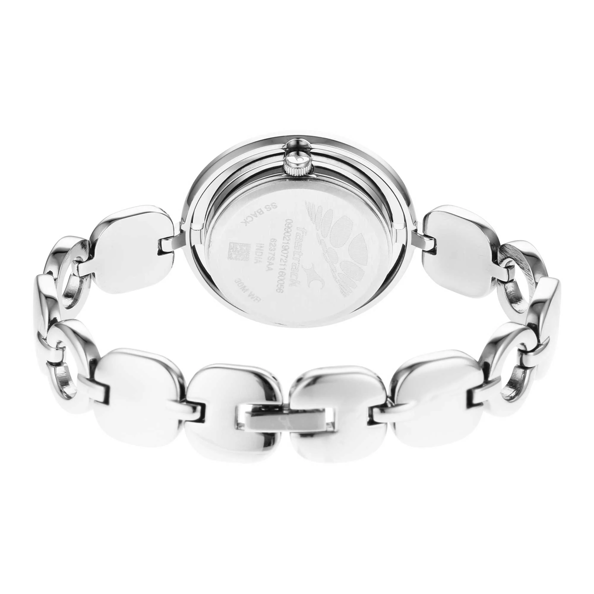 Fastrack Glitch Quartz Analog Silver Dial Metal Strap Watch for Girls - Image 5