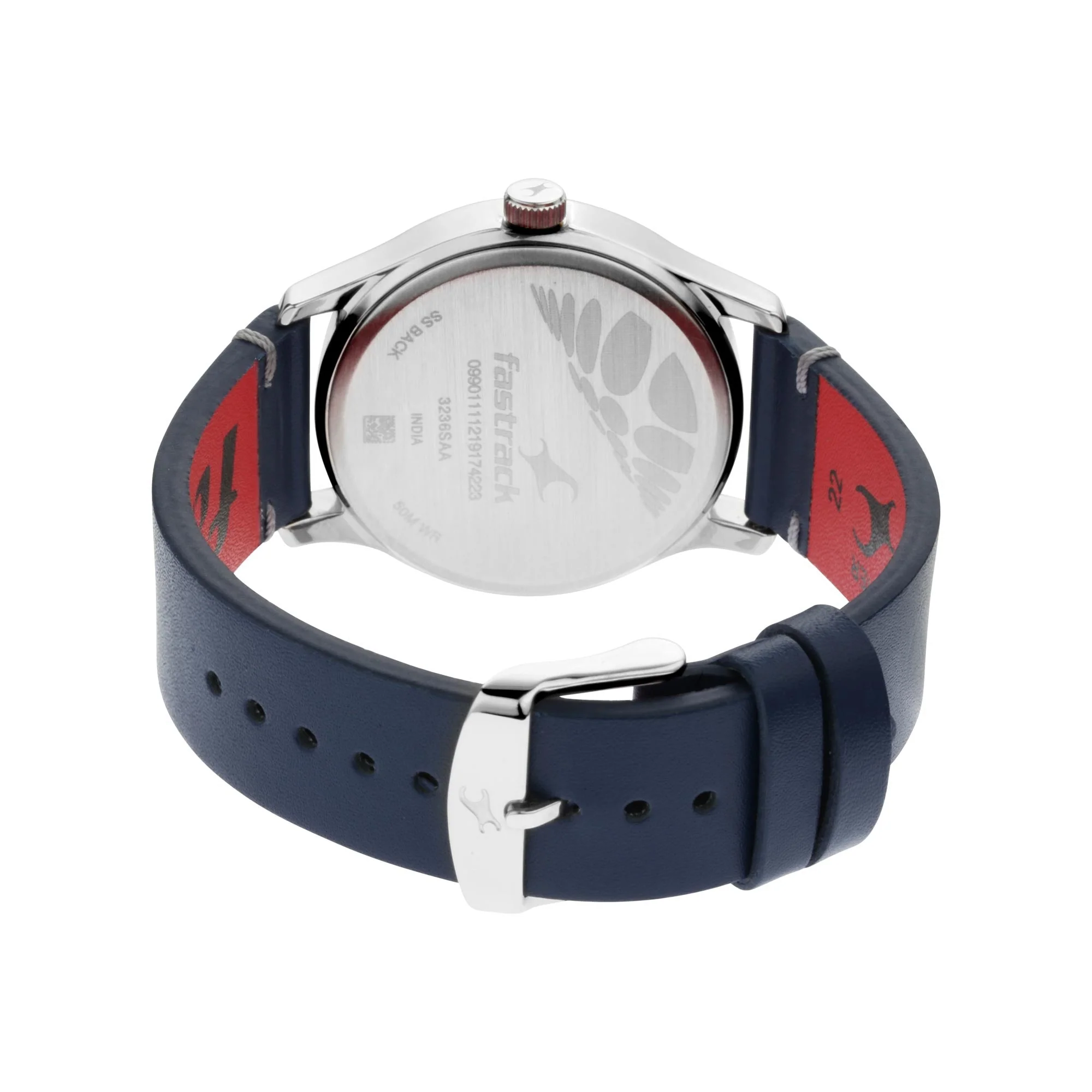 Fastrack I Love Me Quartz Analog Silver Dial Leather Strap Watch for Guys - Image 4