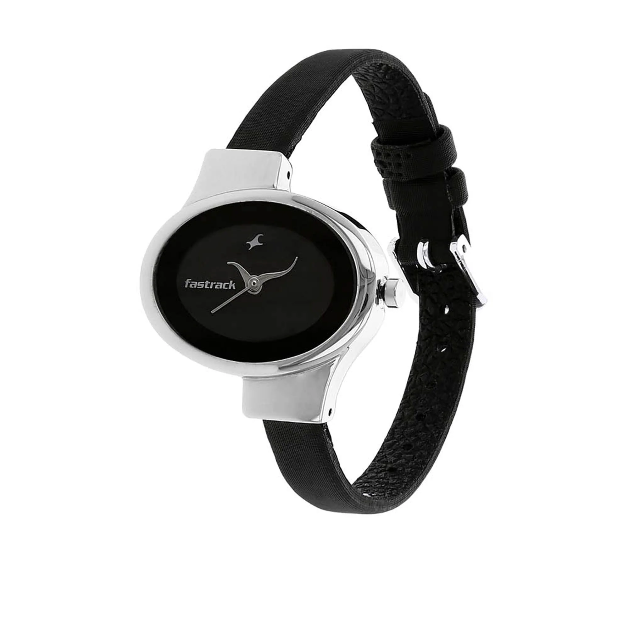 Fastrack Quartz Analog Black Dial Leather Strap Watch for Girls - Image 2
