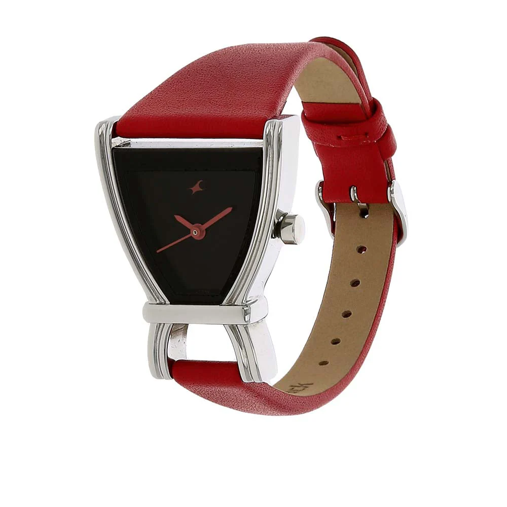 Fastrack Quartz Analog Black Dial Leather Strap Watch for Girls - Image 2
