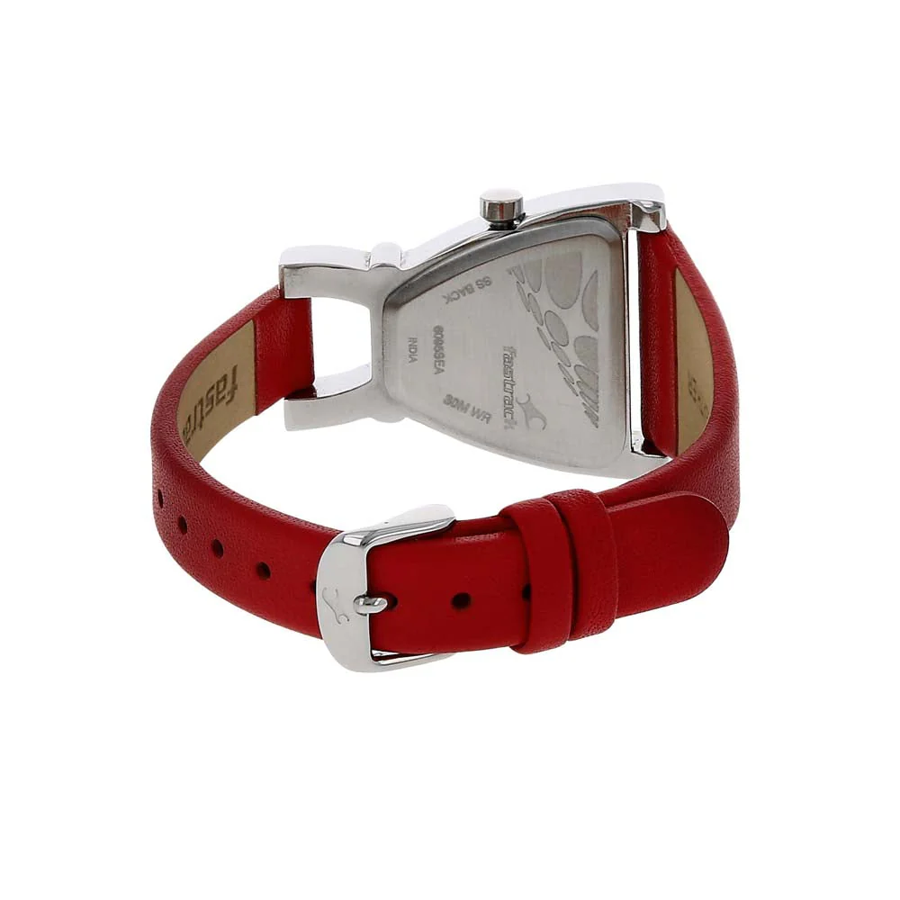 Fastrack Quartz Analog Black Dial Leather Strap Watch for Girls - Image 4