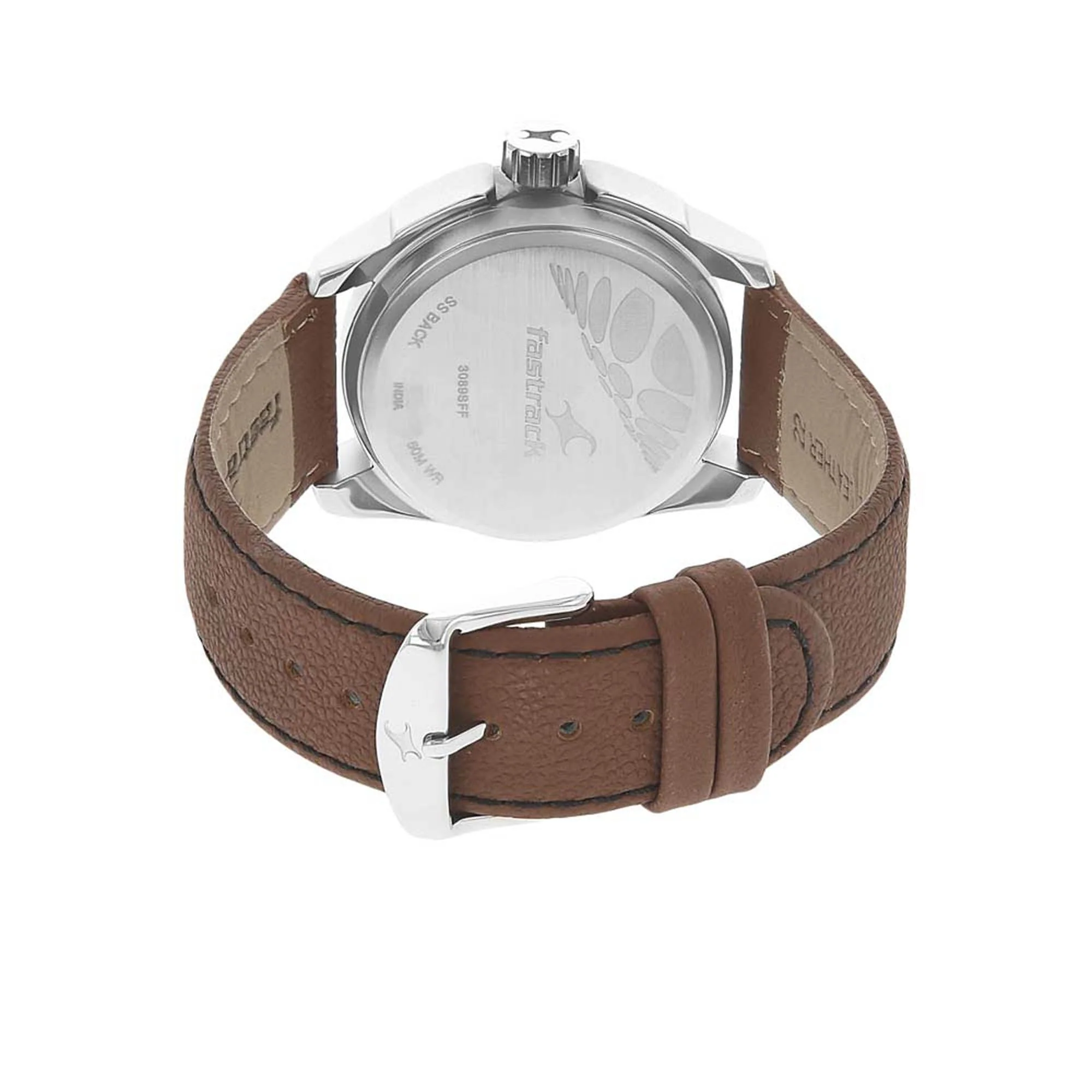 Fastrack Quartz Analog Black Dial Leather Strap Watch for Guys - Image 4