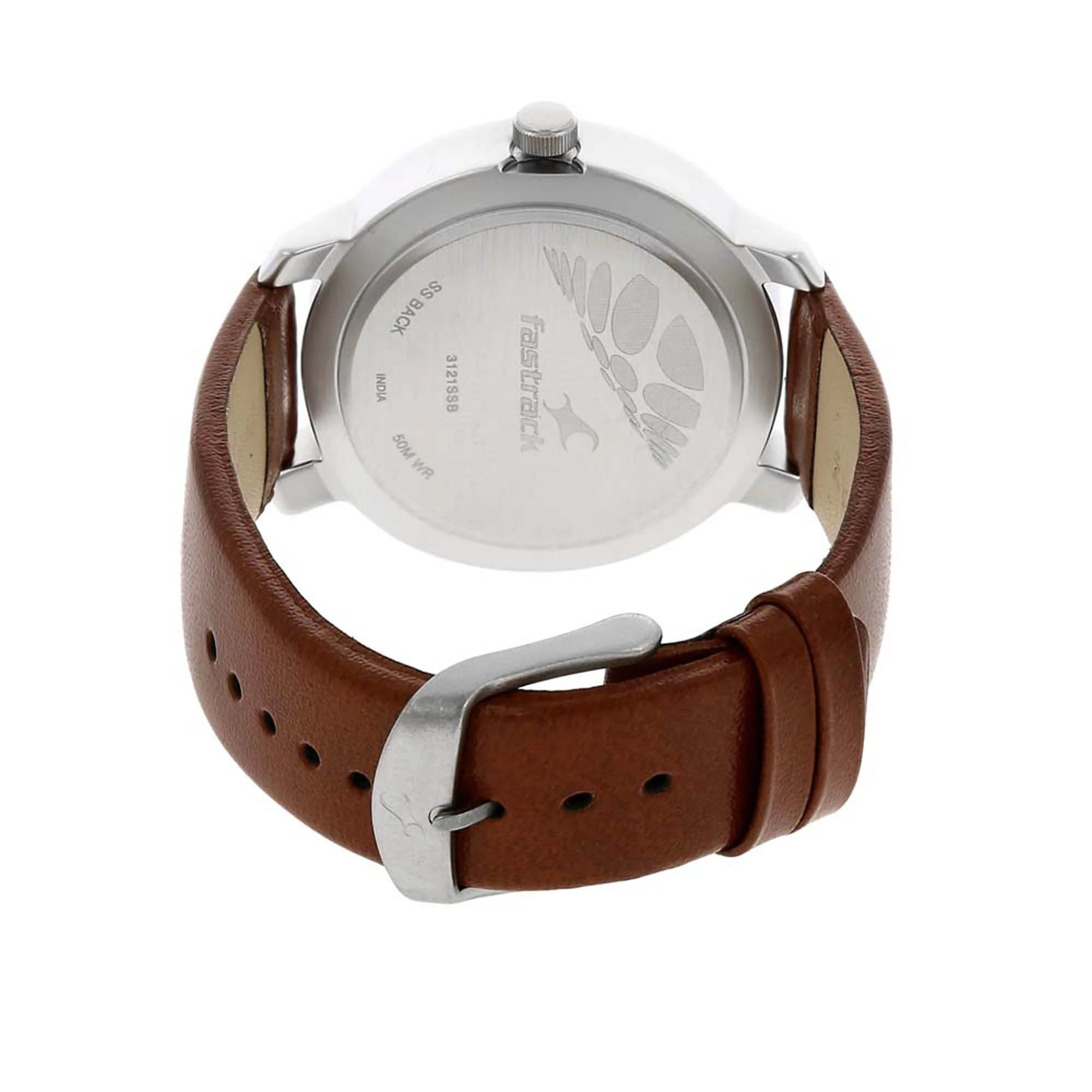 Fastrack Quartz Analog Black Dial Leather Strap Watch for Guys - Image 4