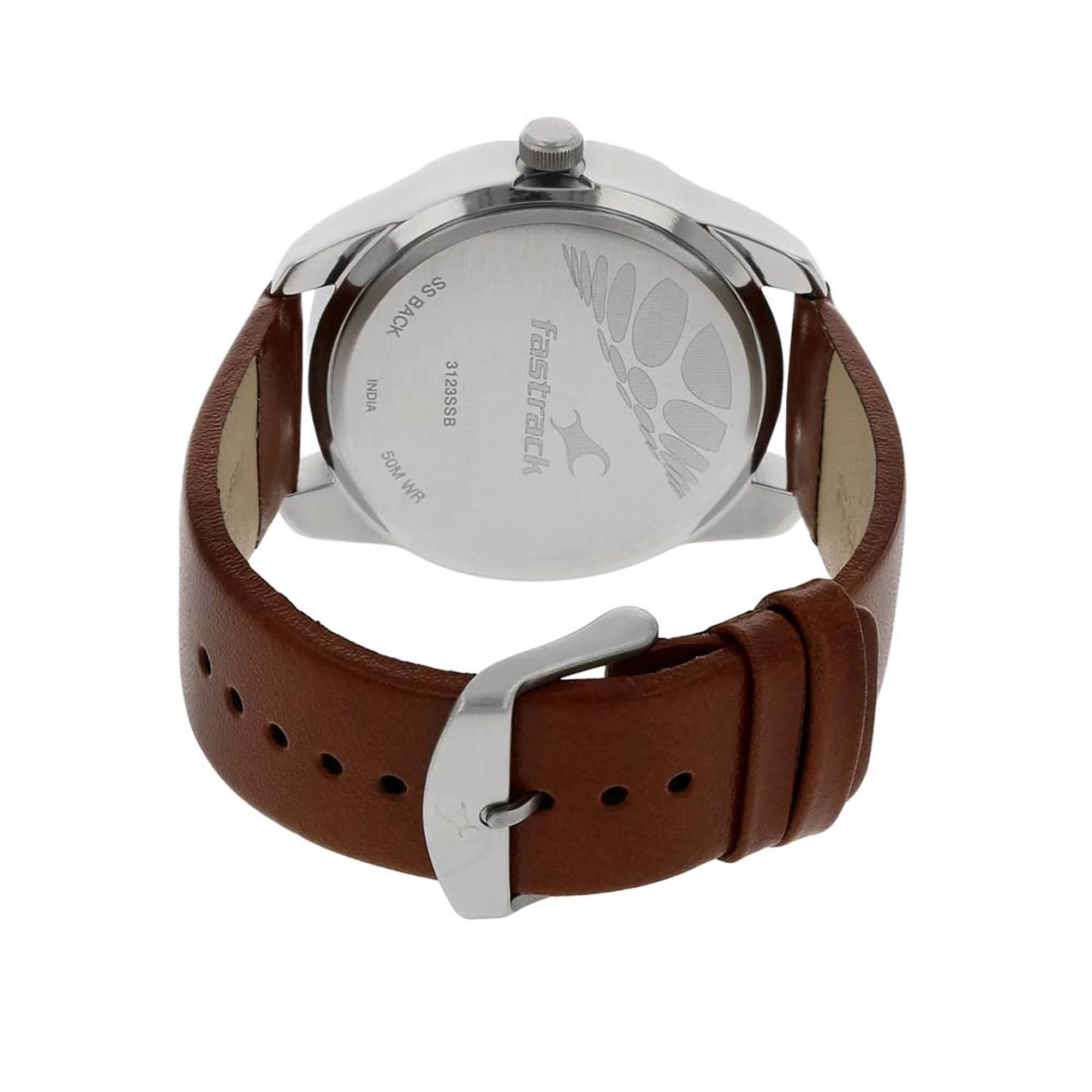 Fastrack Quartz Analog Black Dial Leather Strap Watch for Guys - Image 4