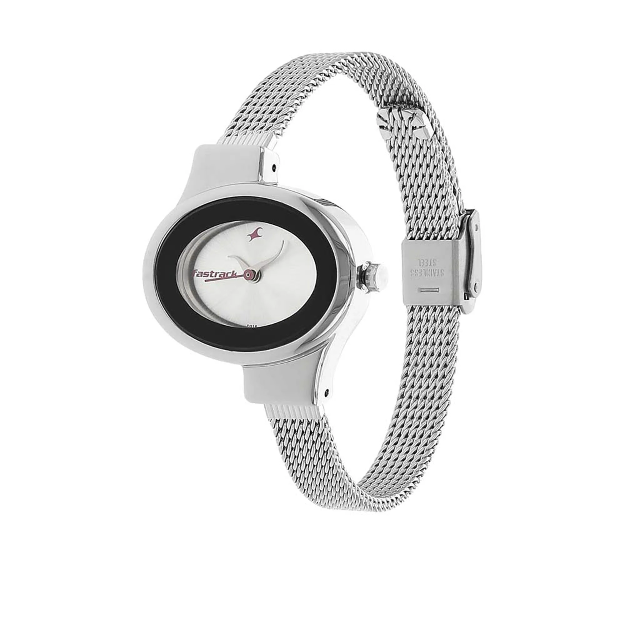 Fastrack Quartz Analog Black Dial Stainless Steel Strap Watch for Girls - Image 2
