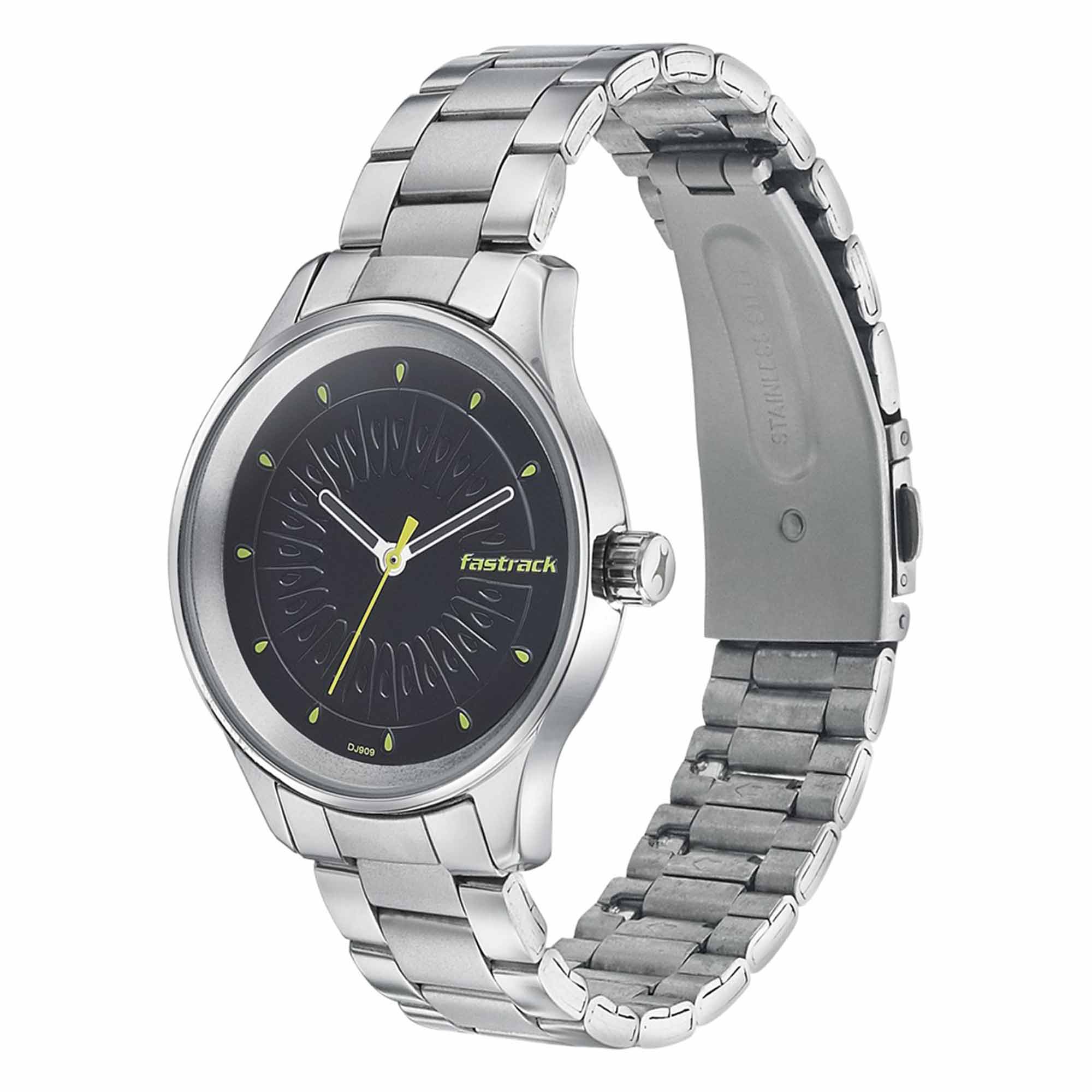 Fastrack Quartz Analog Black Dial Stainless Steel Strap Watch for Girls - Image 2
