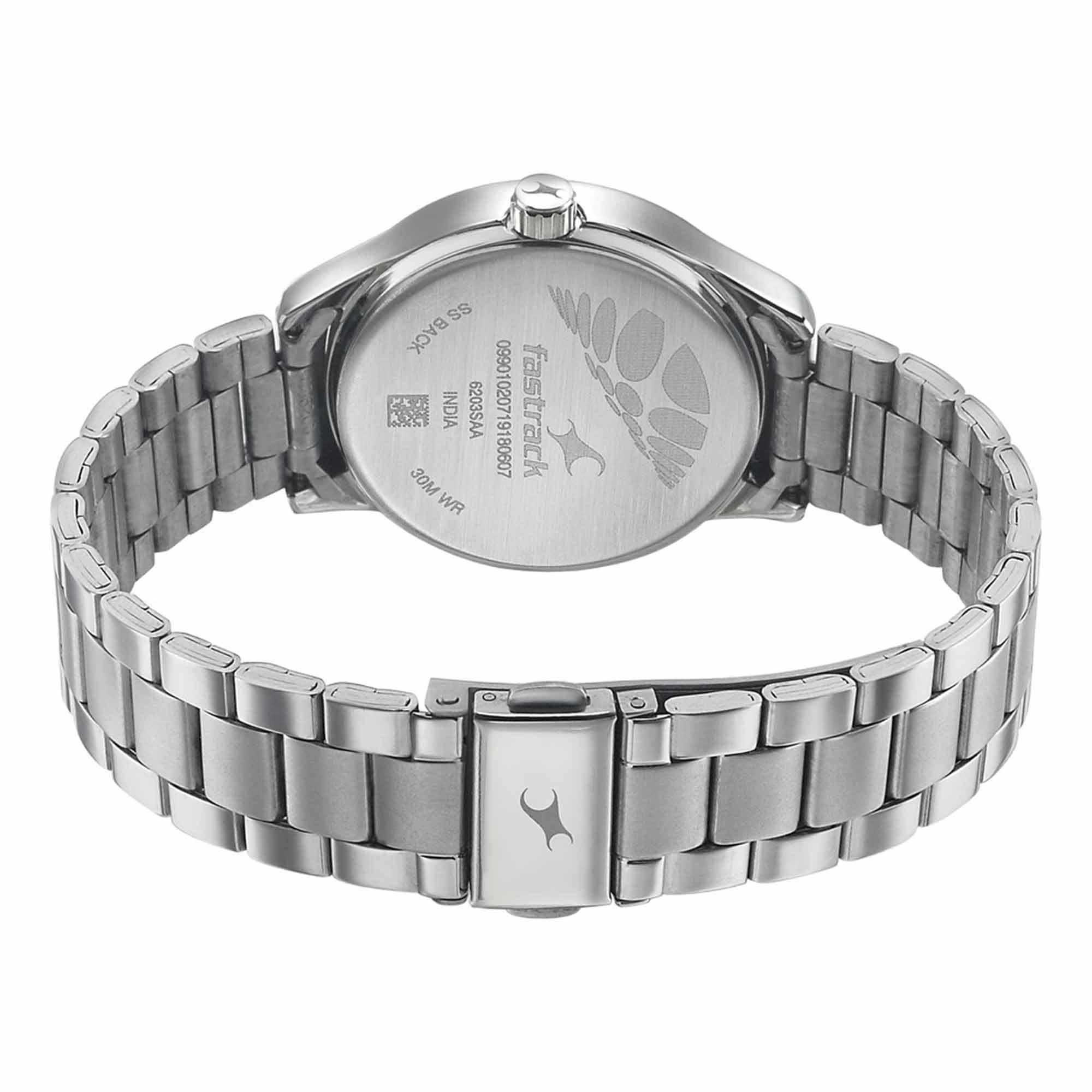 Fastrack Quartz Analog Black Dial Stainless Steel Strap Watch for Girls - Image 4
