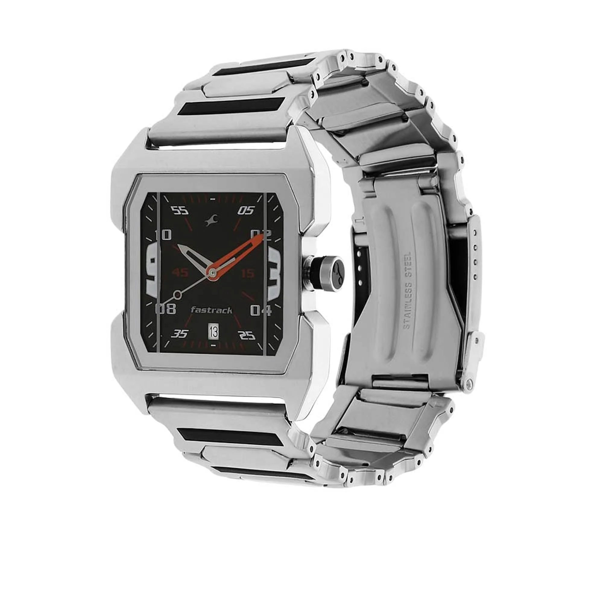 Fastrack Quartz Analog Black Dial Stainless Steel Strap Watch for Guys - Image 2