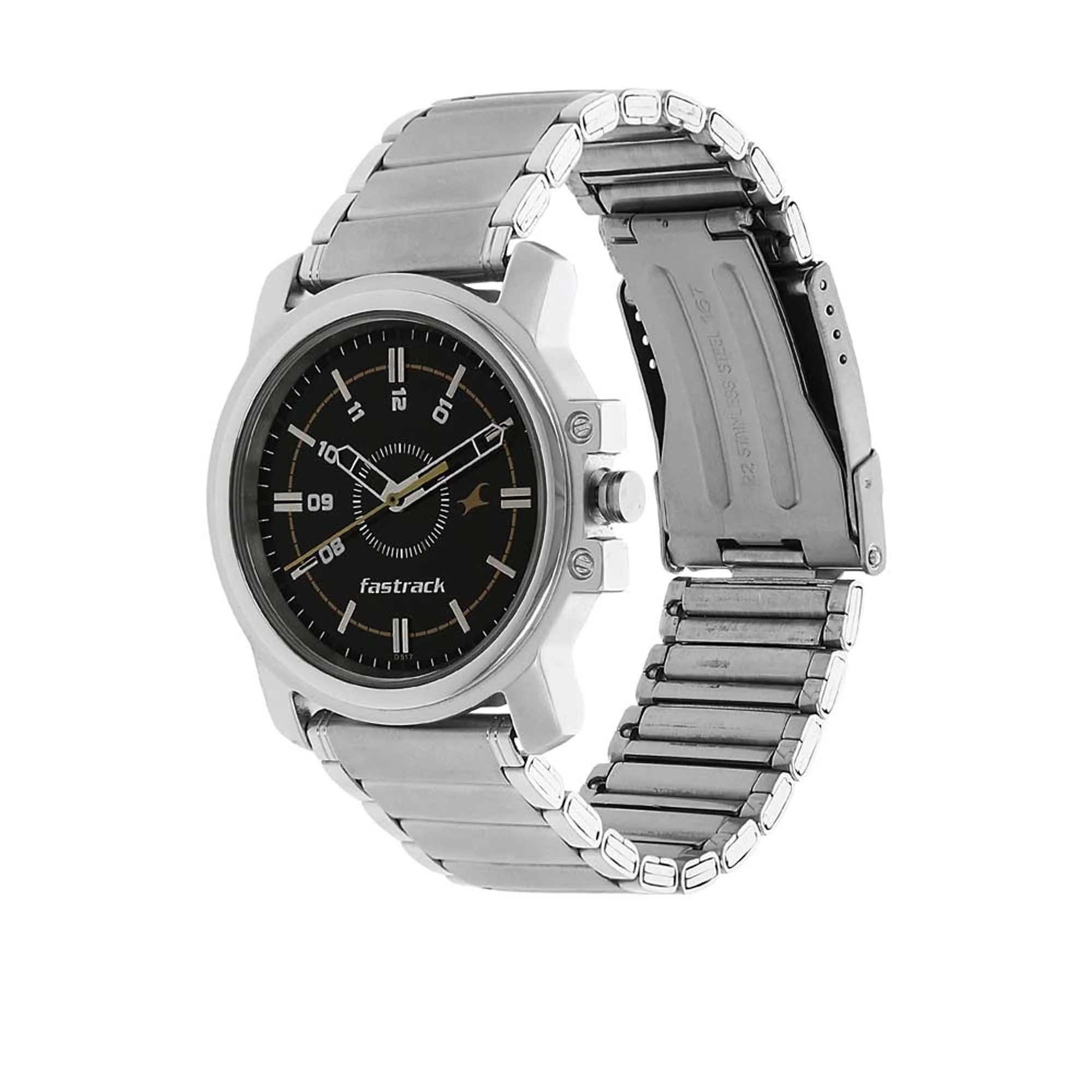 Fastrack Quartz Analog Black Dial Stainless Steel Strap Watch for Guys - Image 2