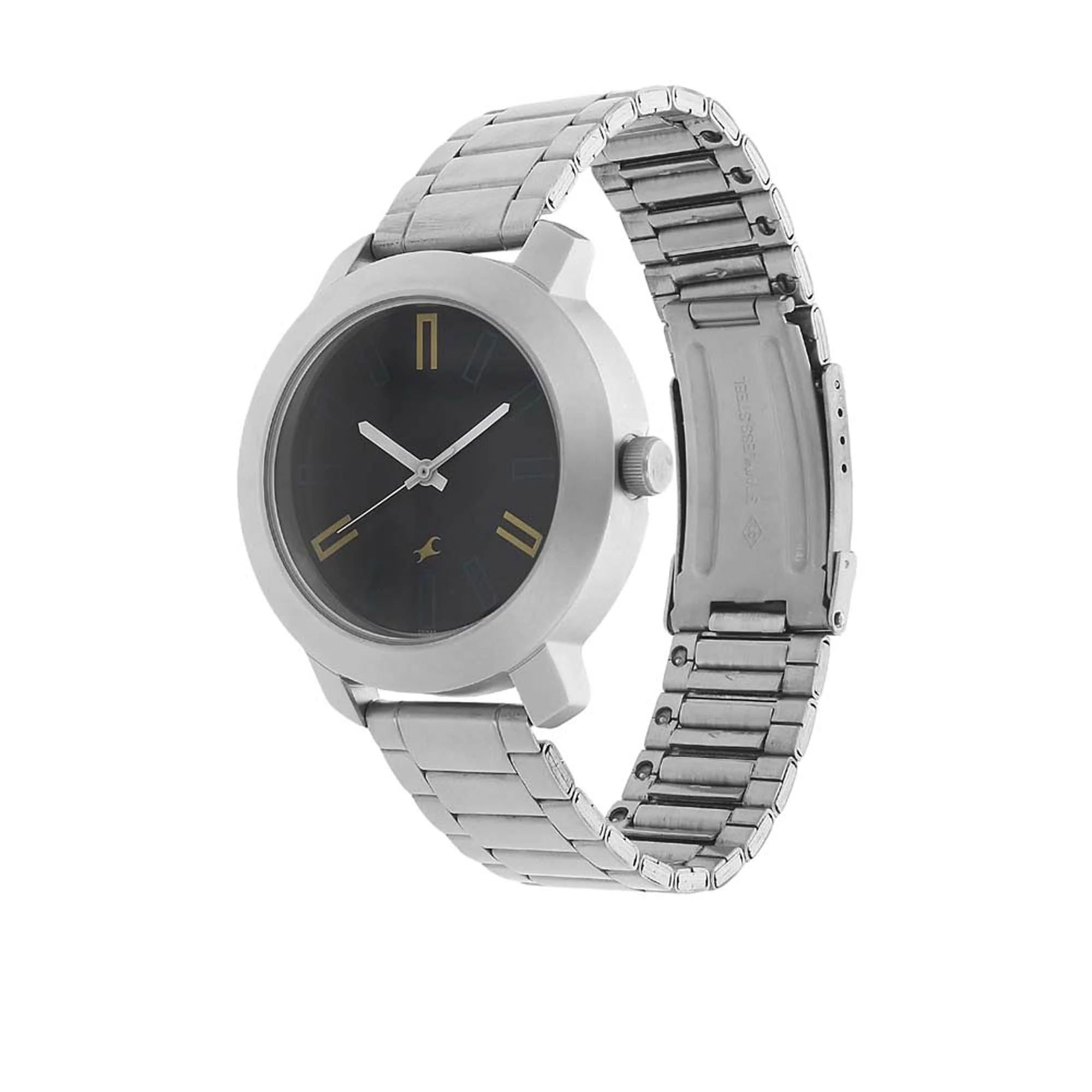 Fastrack Quartz Analog Black Dial Stainless Steel Strap Watch for Guys - Image 2
