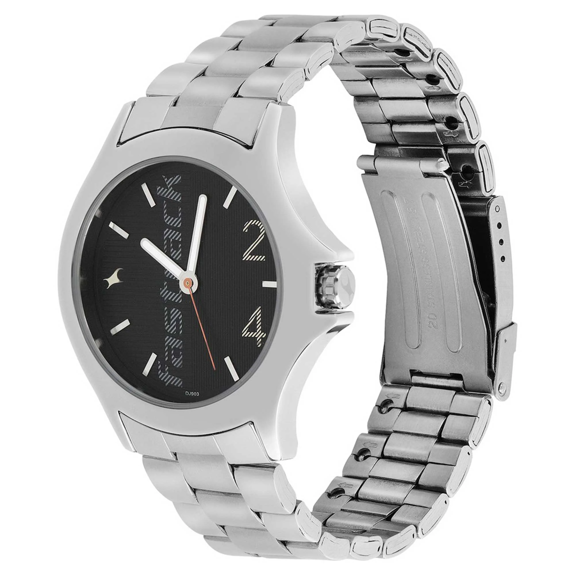 Fastrack Quartz Analog Black Dial Stainless Steel Strap Watch for Guys - Image 2