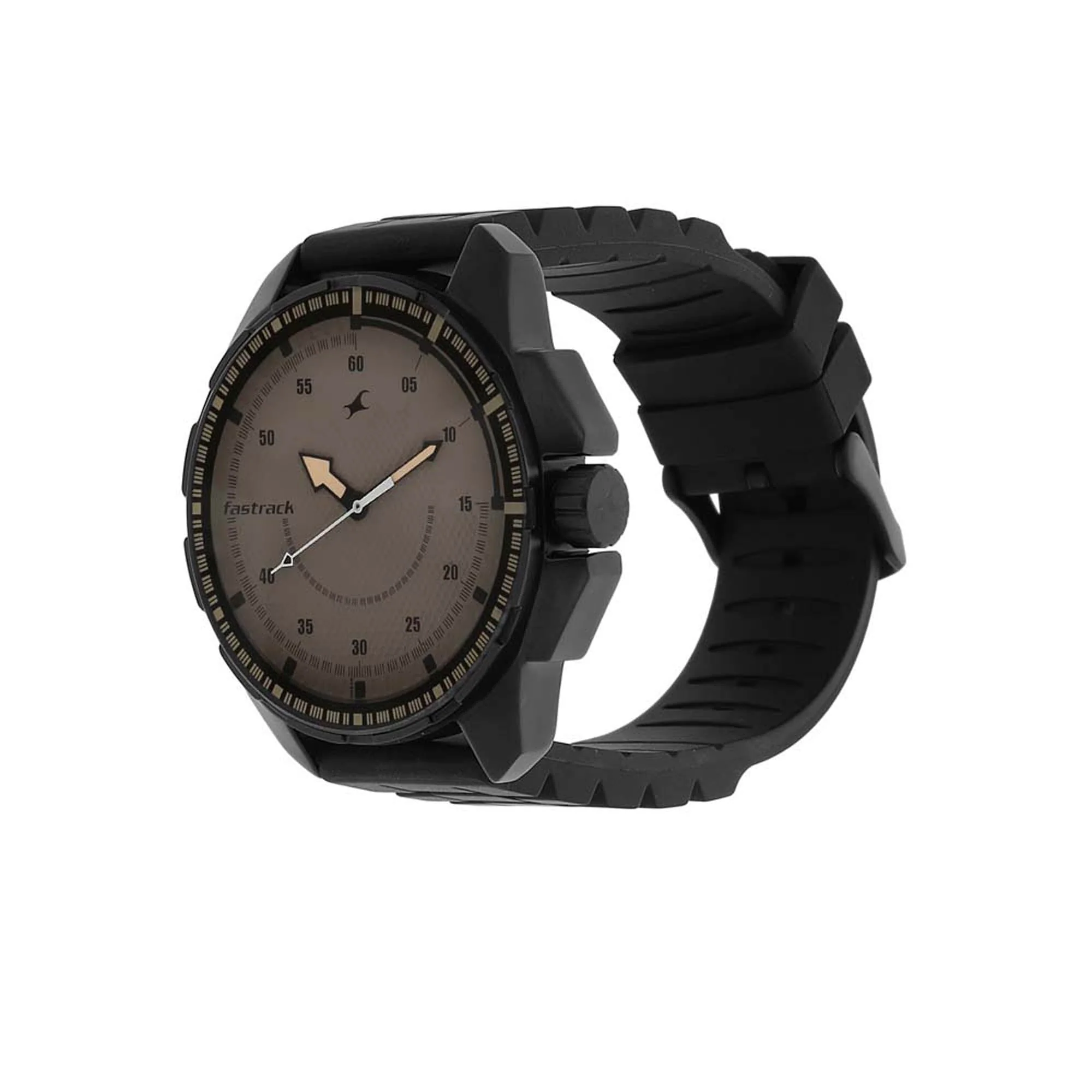 Fastrack Quartz Analog Brown Dial Plastic Strap Watch for Guys - Image 2