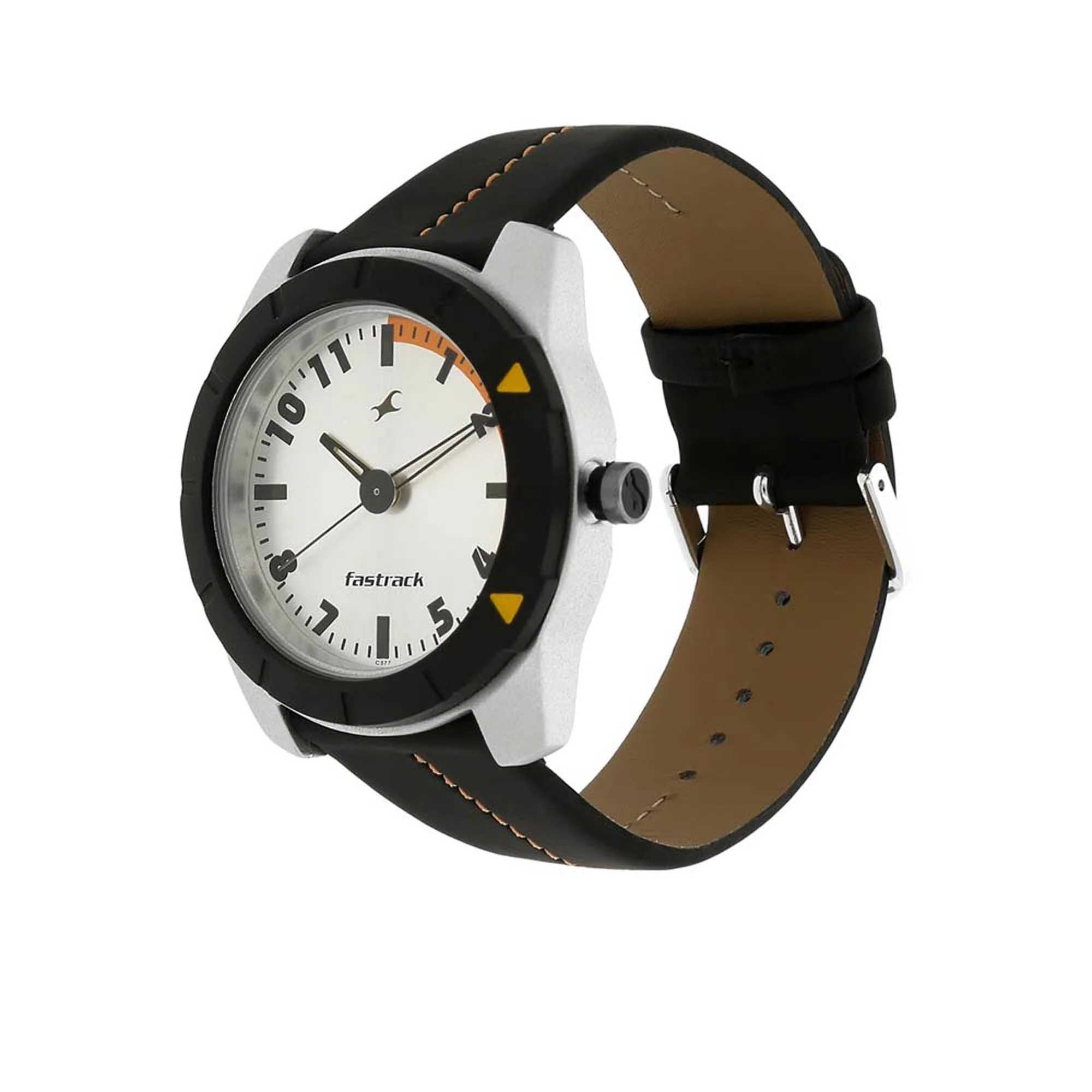 Fastrack Quartz Analog Grey Dial Leather Strap Watch for Guys - Image 2