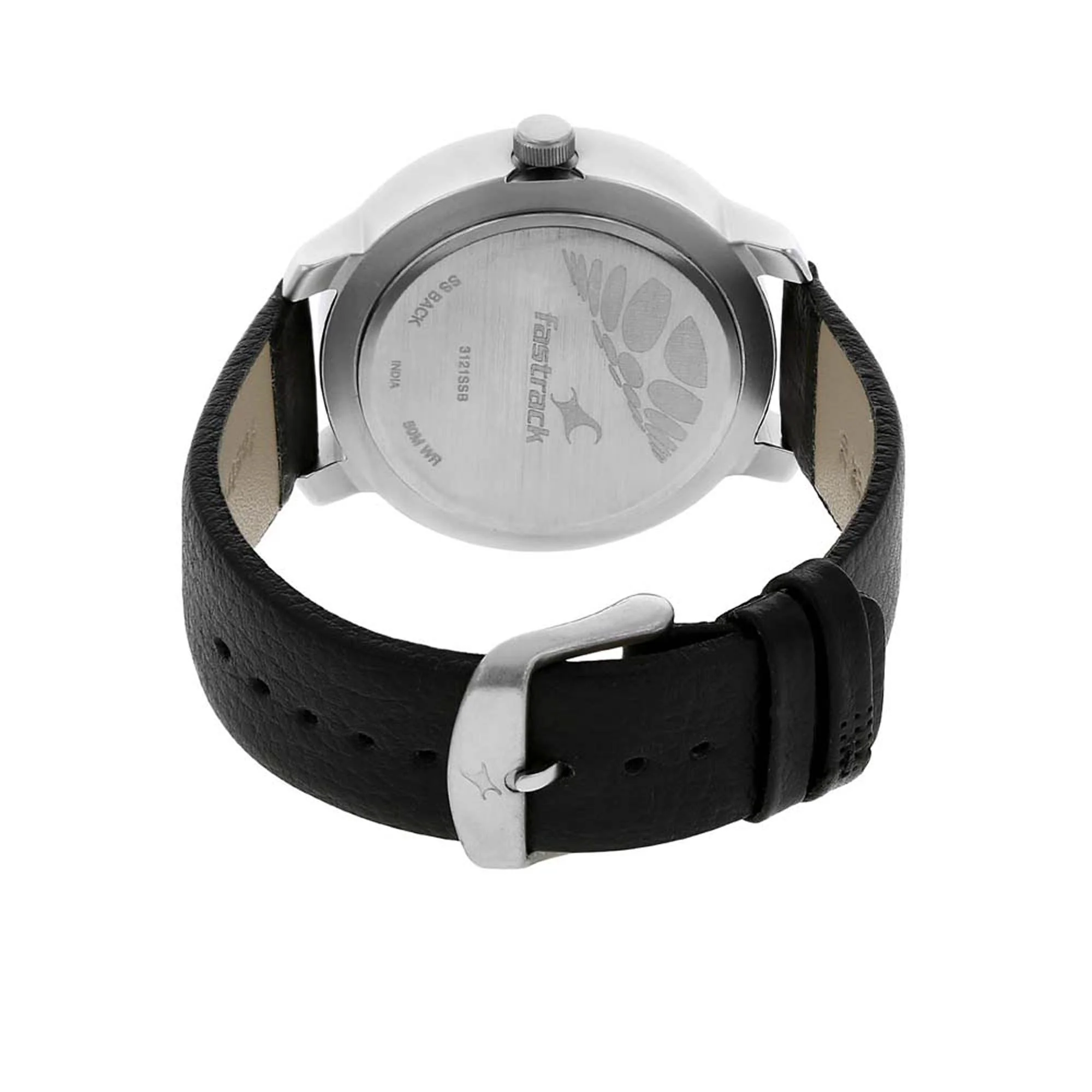 Fastrack Quartz Analog Grey Dial Leather Strap Watch for Guys - Image 4