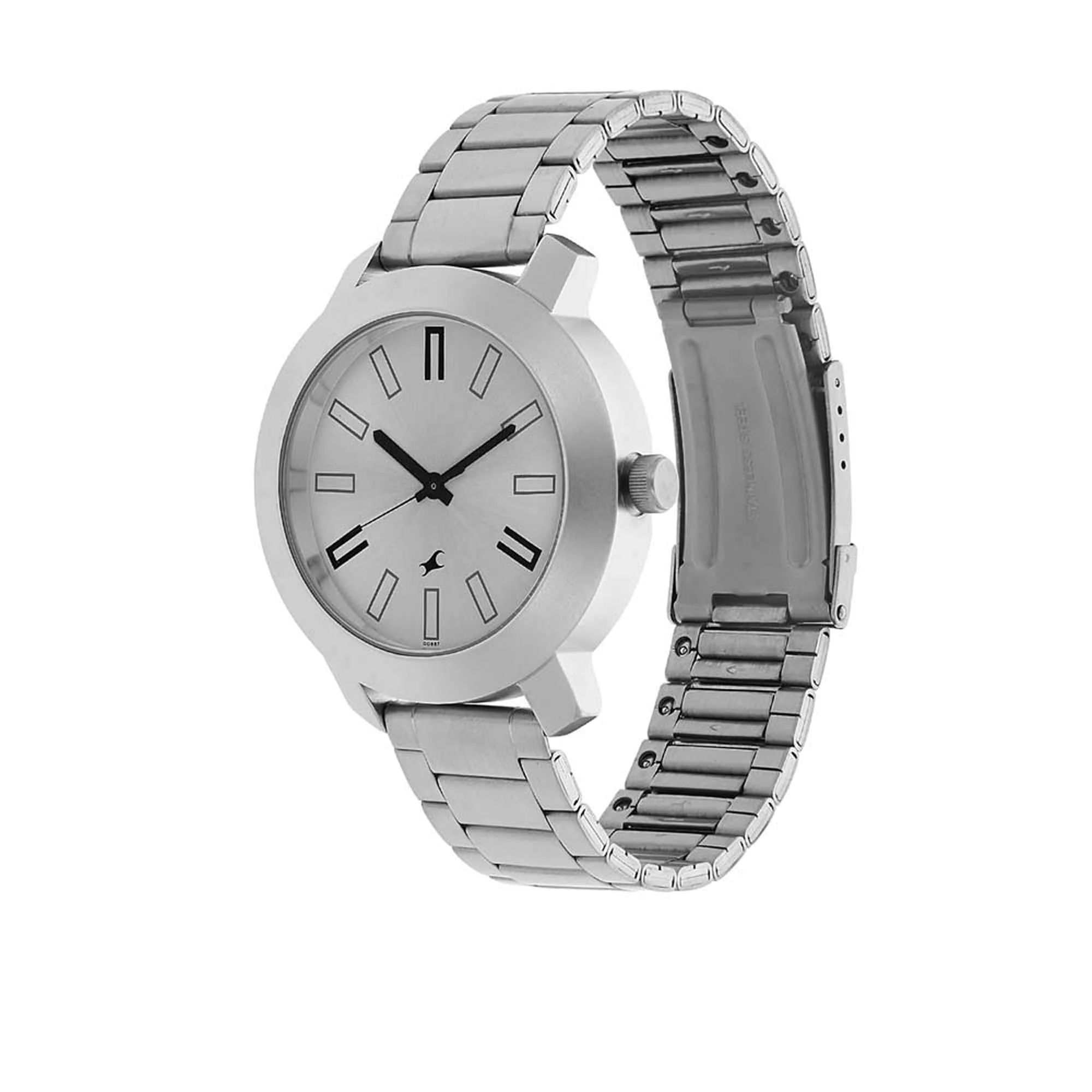 Fastrack Quartz Analog Silver Dial Stainless Steel Strap Watch for Guys - Image 2
