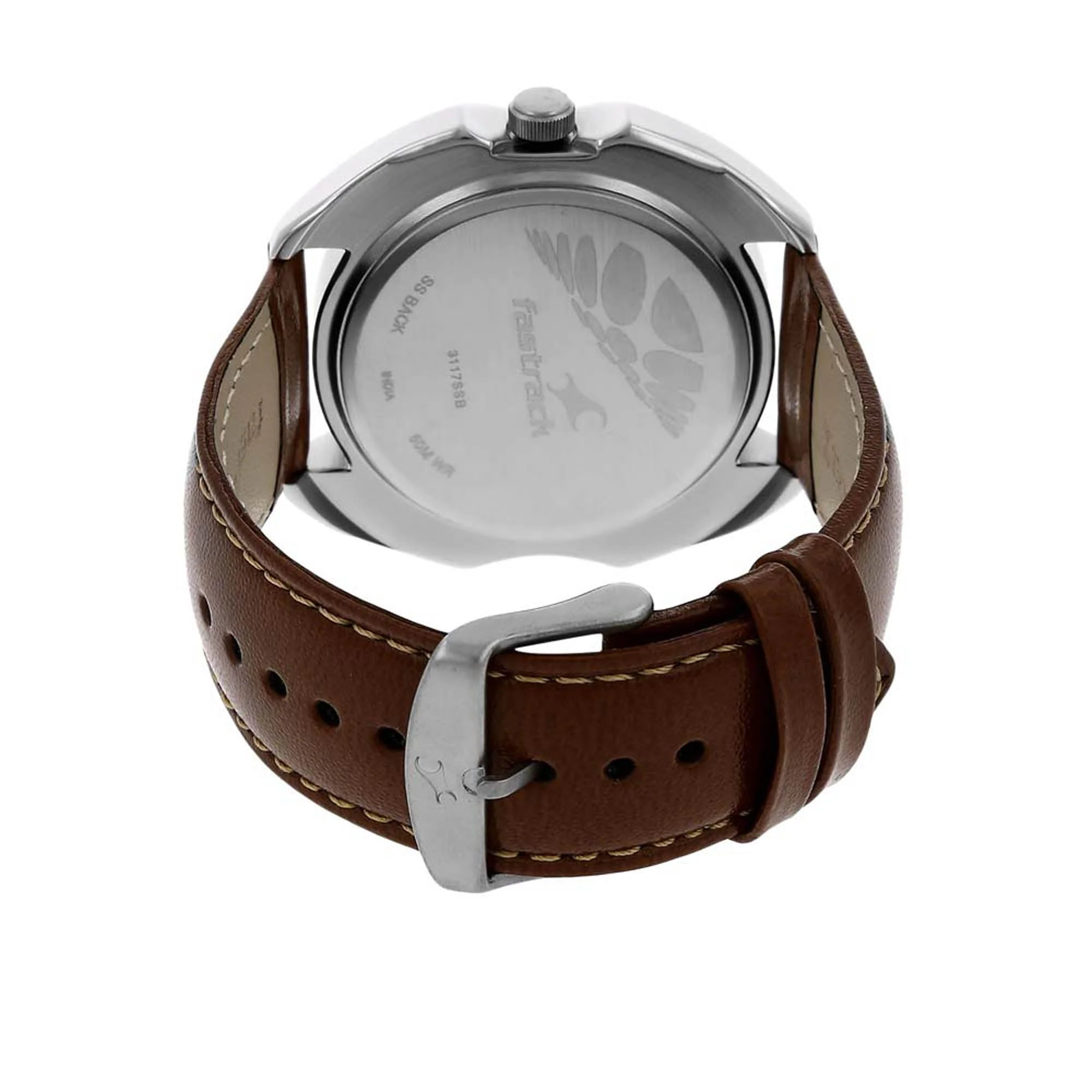 Fastrack Quartz Analog White Dial Leather Strap Watch for Guys - Image 4
