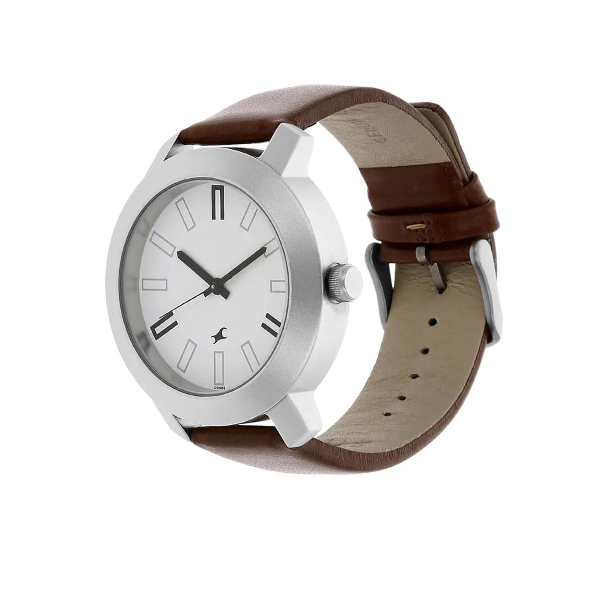 Fastrack Quartz Analog White Dial Leather Strap Watch for Guys - Image 2