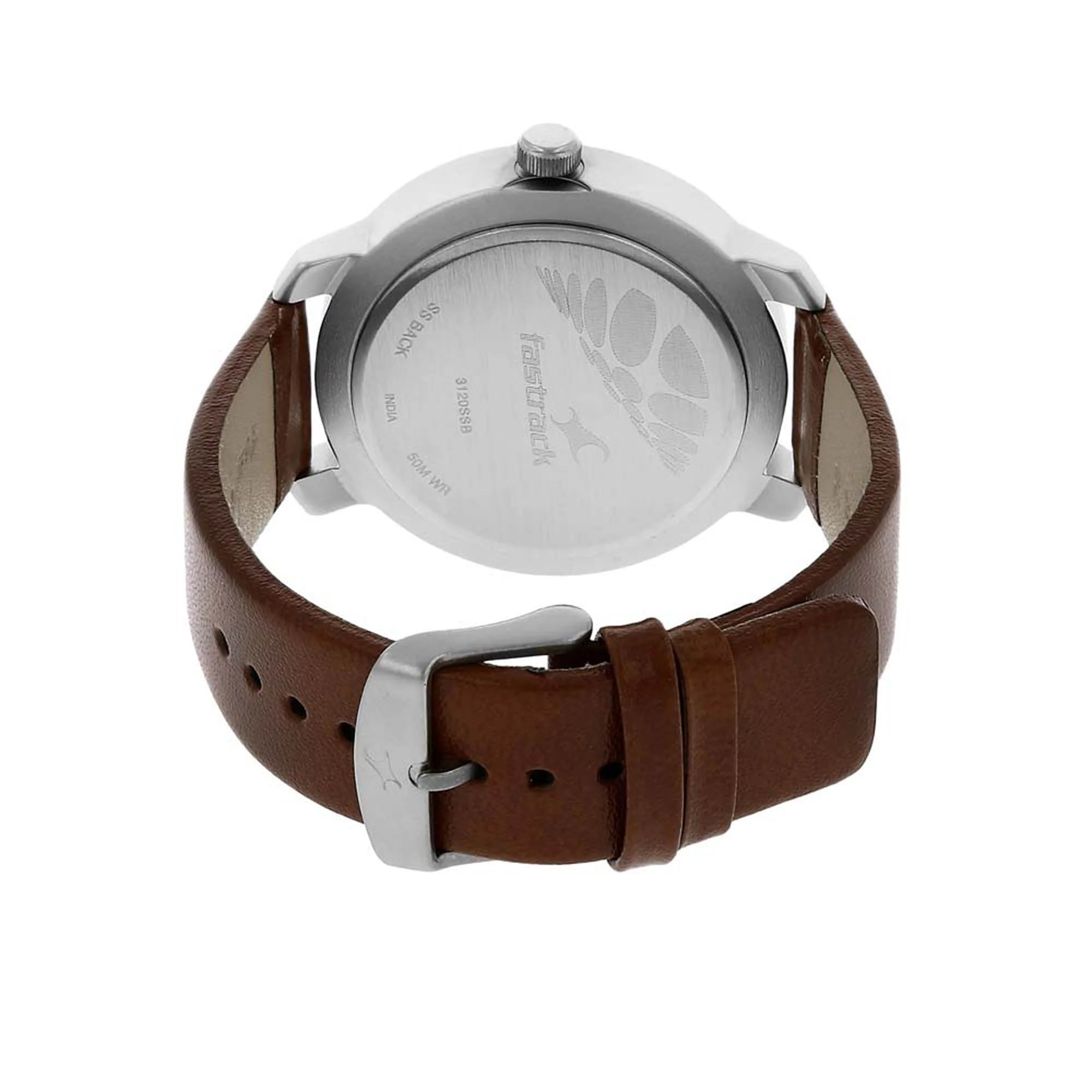 Fastrack Quartz Analog White Dial Leather Strap Watch for Guys - Image 4