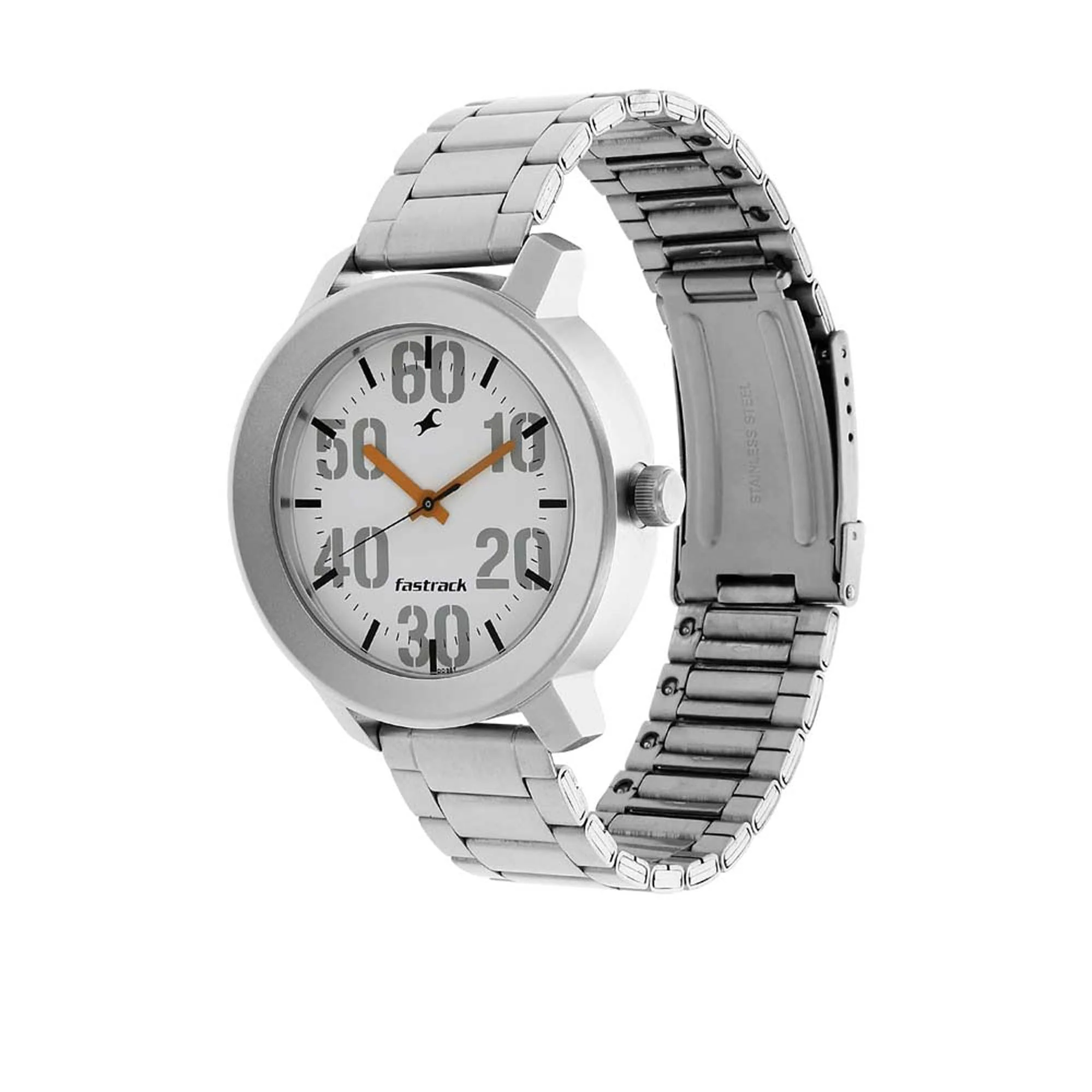 Fastrack Quartz Analog White Dial Stainless Steel Strap Watch for Guys - Image 2