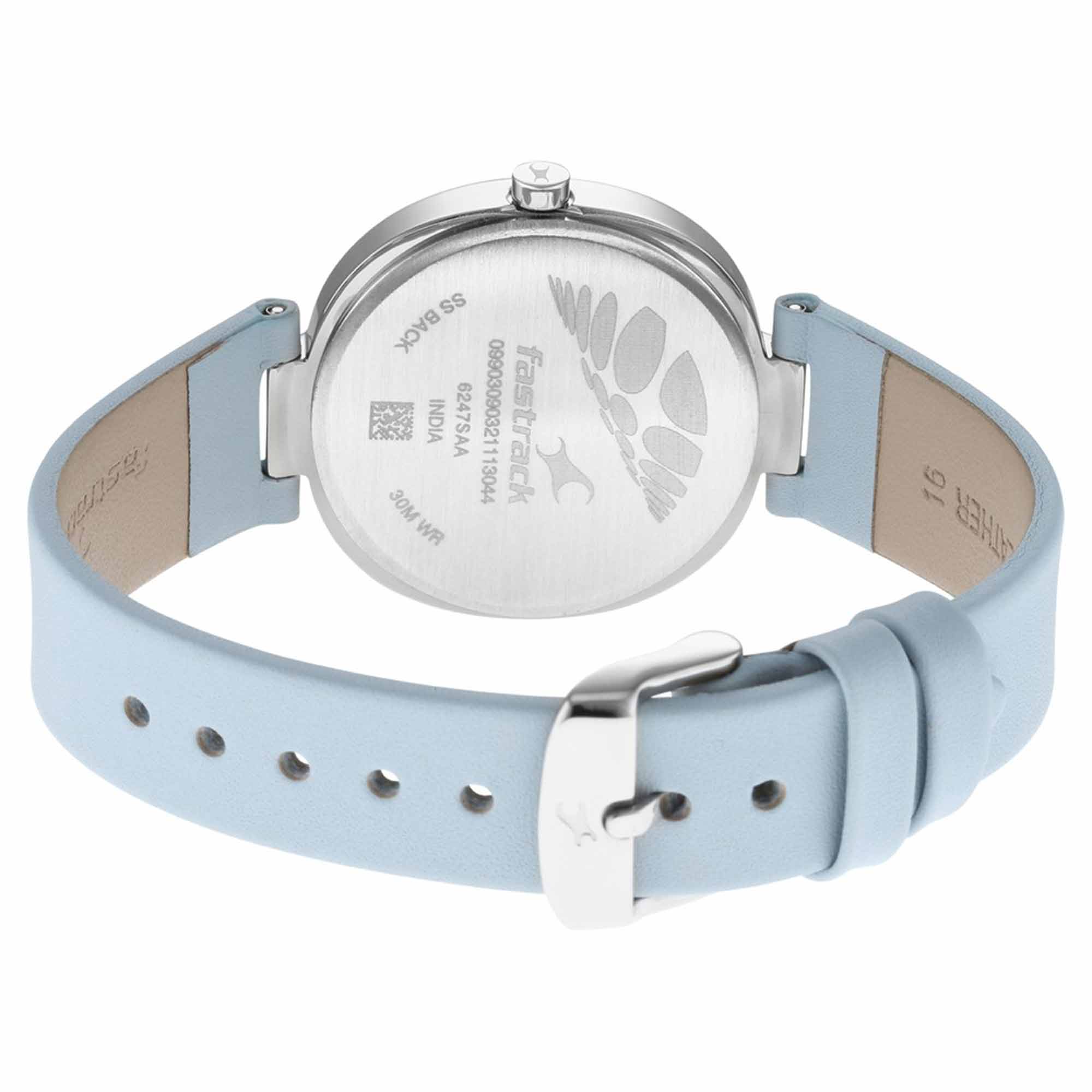 Fastrack Stunners Quartz Analog Blue Dial Leather Strap Watch for Girls - Image 4