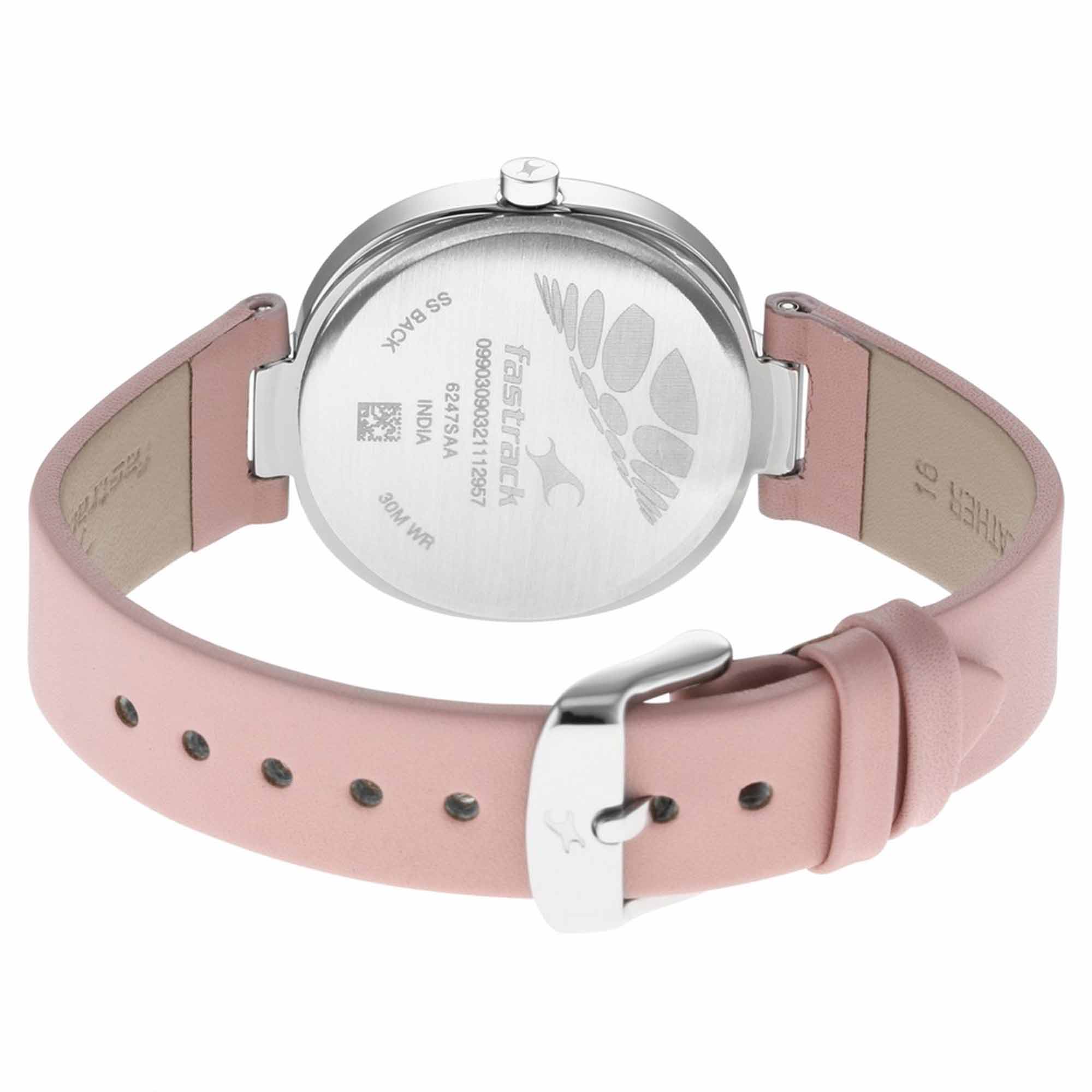 Fastrack Stunners Quartz Analog Pink Dial Leather Strap Watch for Girls - Image 4
