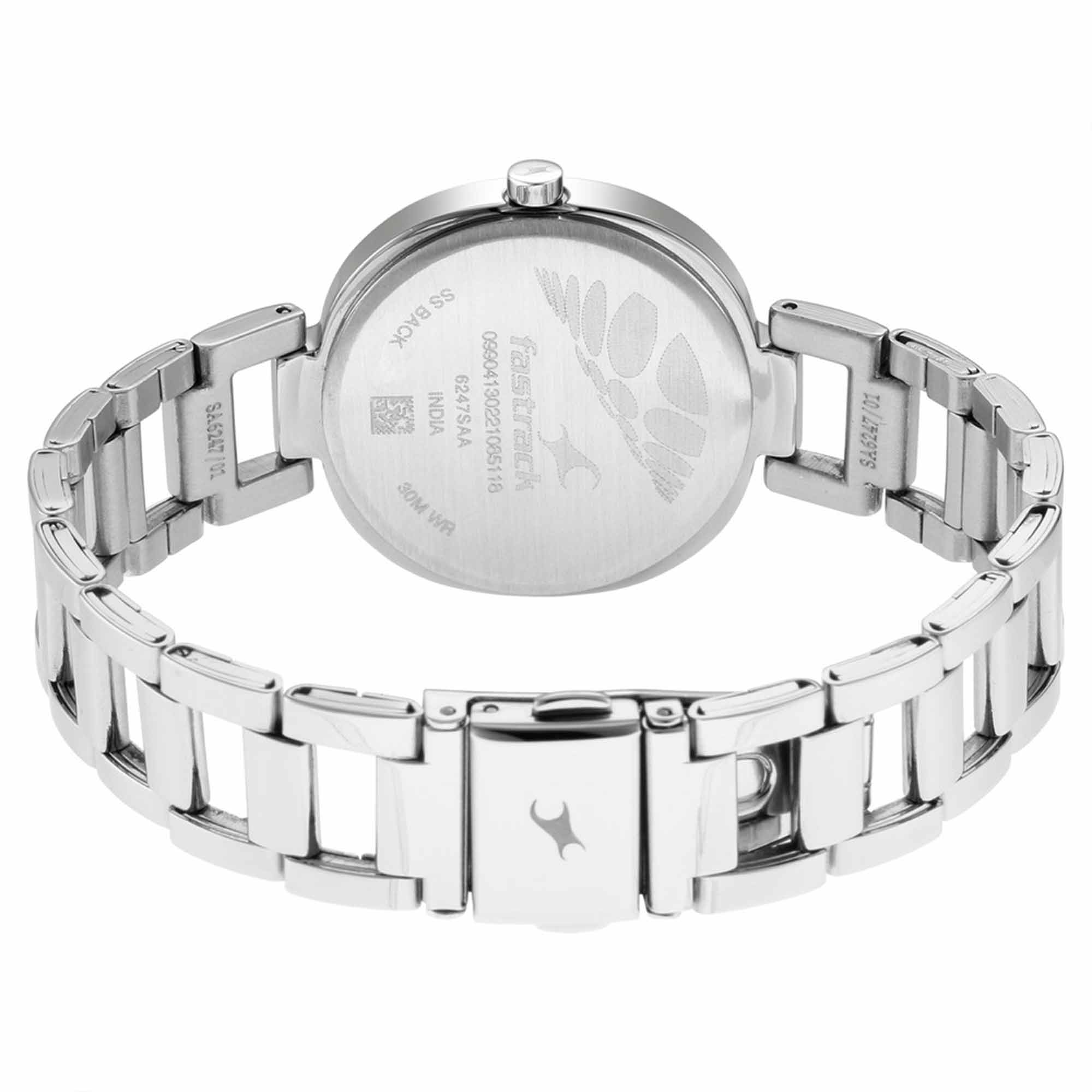 Fastrack Stunners Quartz Analog Silver Dial Metal Strap Watch for Girls - Image 4