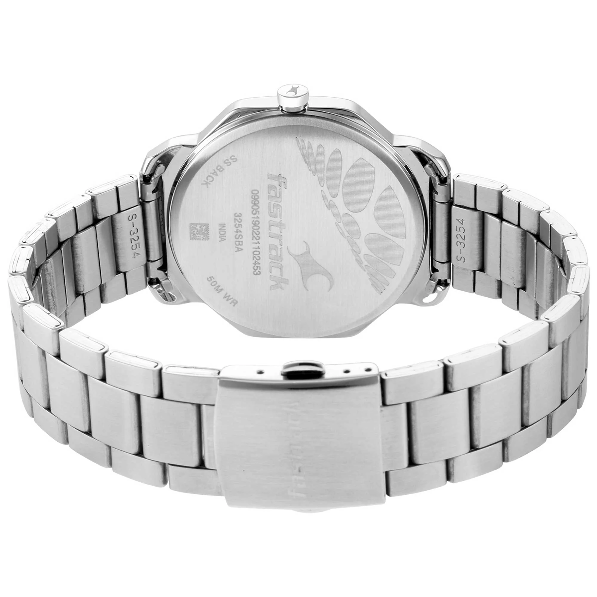 Fastrack Stunners Quartz Analog Silver Dial Metal Strap Watch for Guys - Image 4