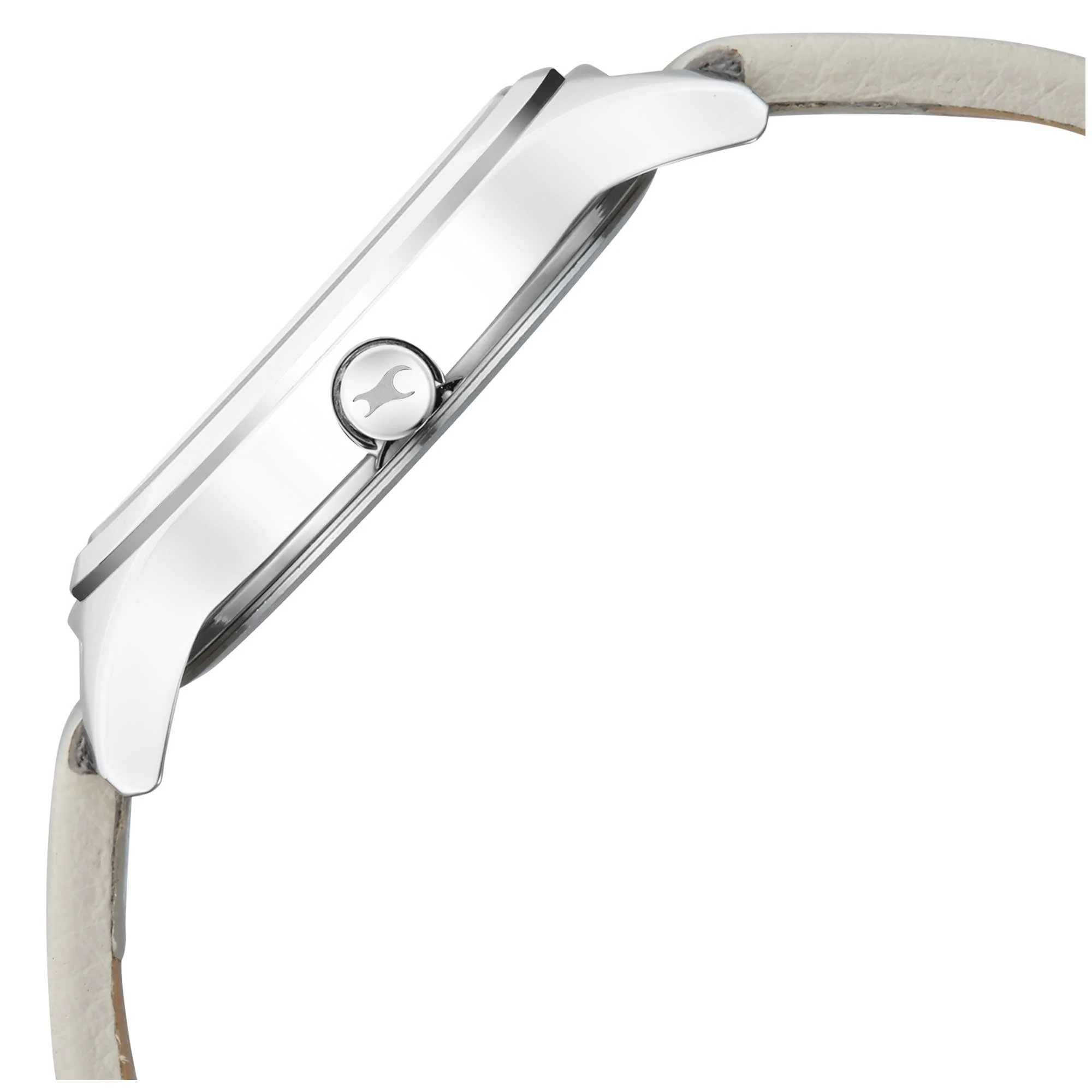 Fastrack Stunners Quartz Analog White Dial Leather Strap Watch for Girls - Image 3