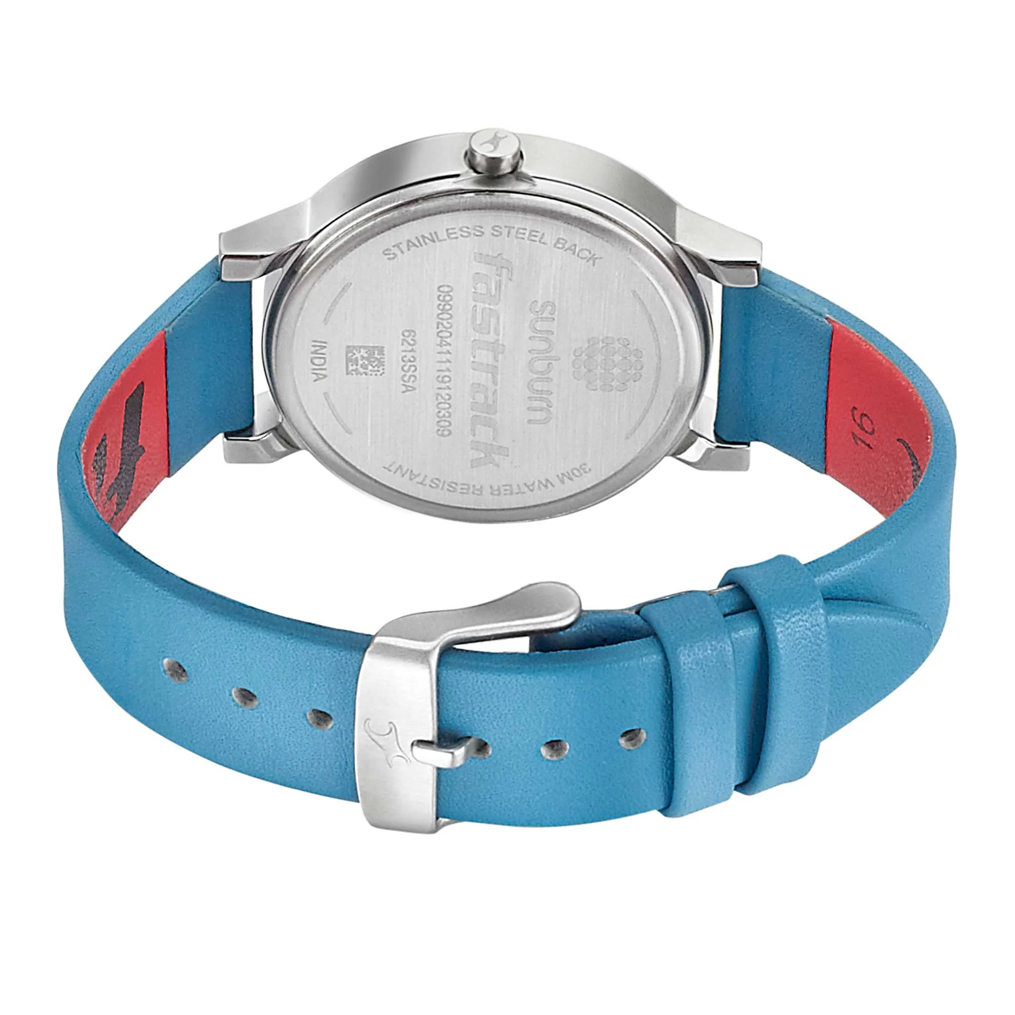 Fastrack Sunburn Quartz Analog Blue Dial Leather Strap Watch for Girls - Image 5