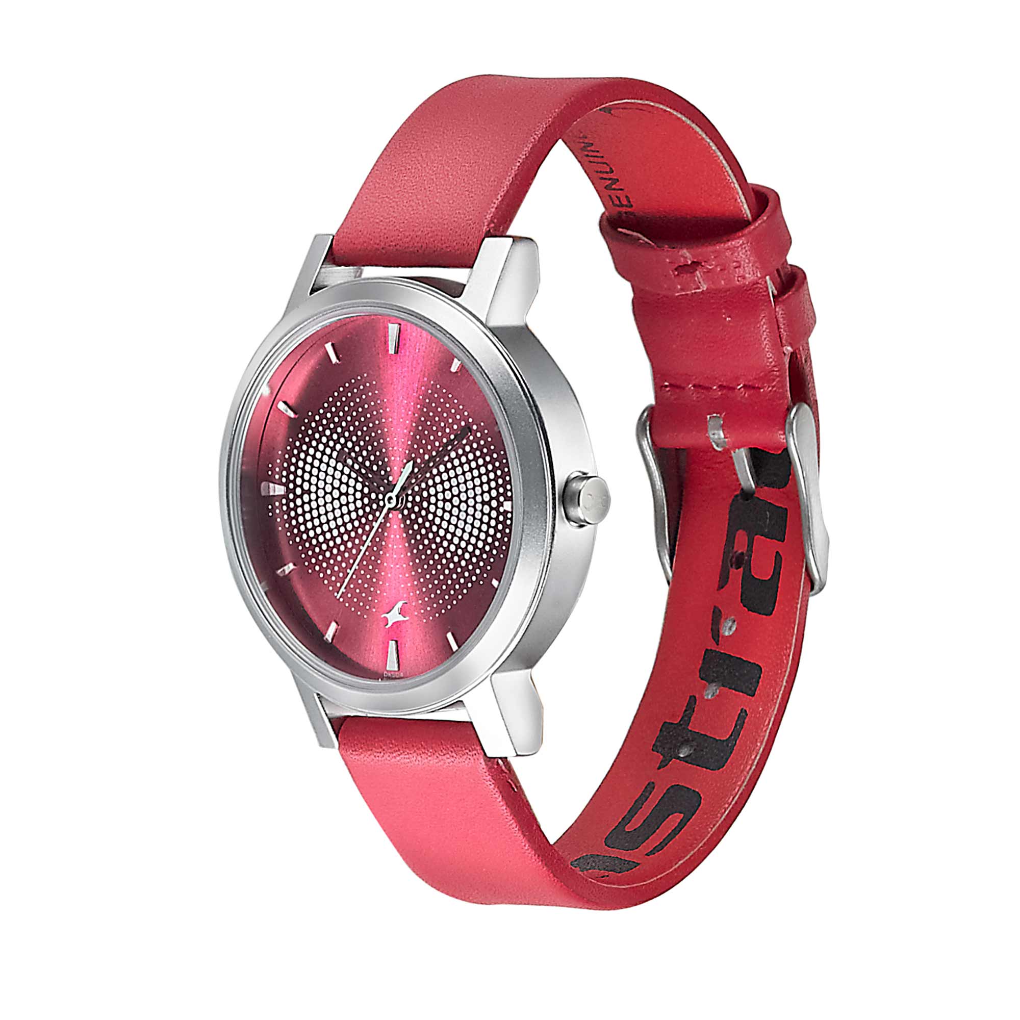 Fastrack Sunburn Quartz Analog Pink Dial Leather Strap Watch for Girls - Image 3
