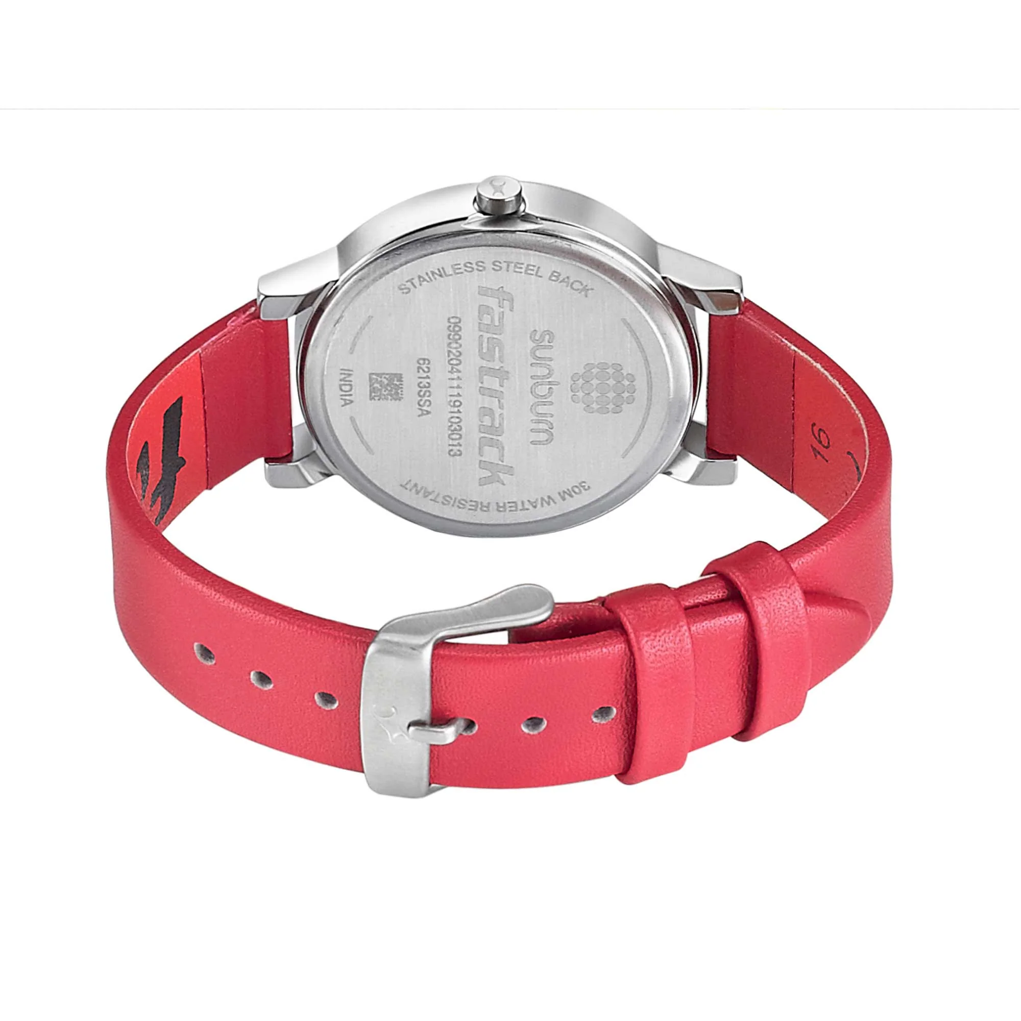 Fastrack Sunburn Quartz Analog Pink Dial Leather Strap Watch for Girls - Image 5