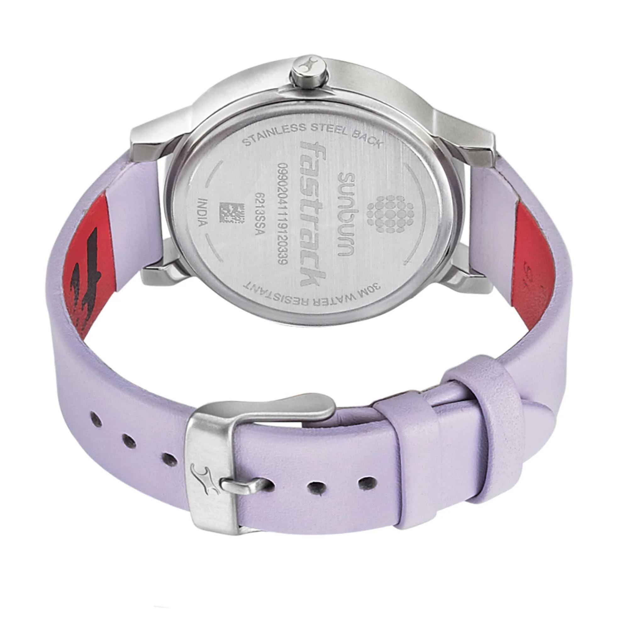 Fastrack Sunburn Quartz Analog Purple Dial Leather Strap Watch for Girls - Image 5
