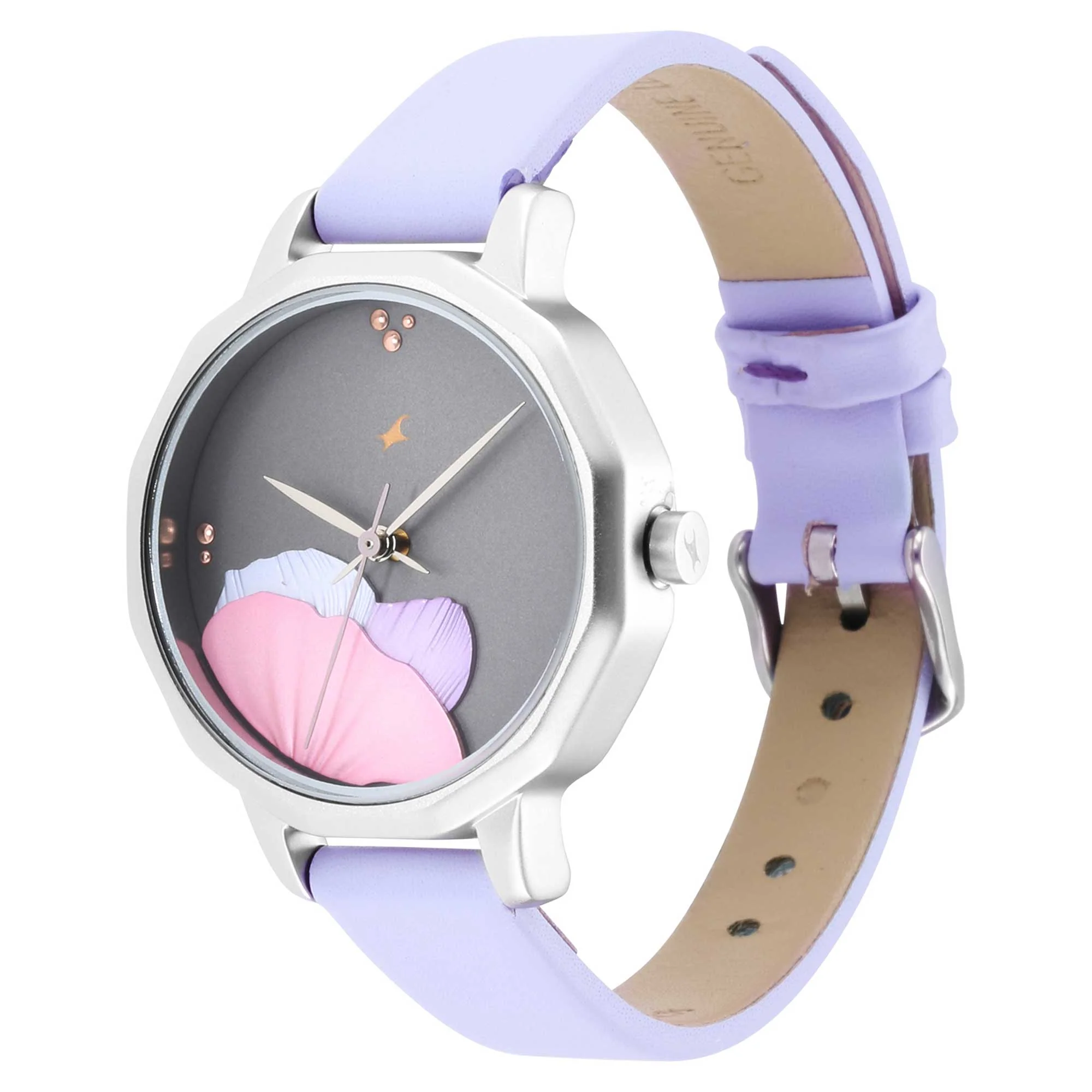 Fastrack Uptown Retreat Quartz Analog Grey Dial Leather Strap Watch for Girls - Image 3