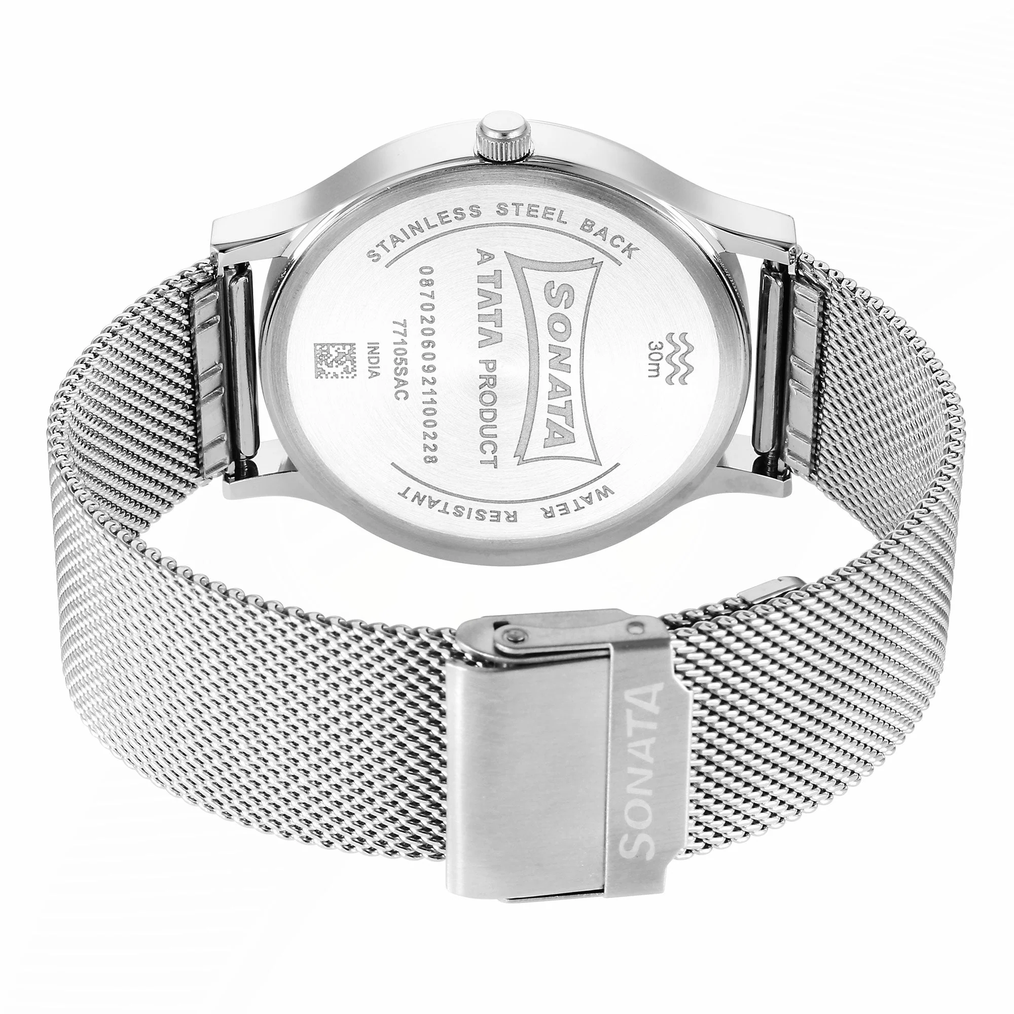Knot Blue Dial Stainless Steel Strap Watch for Men - Image 4