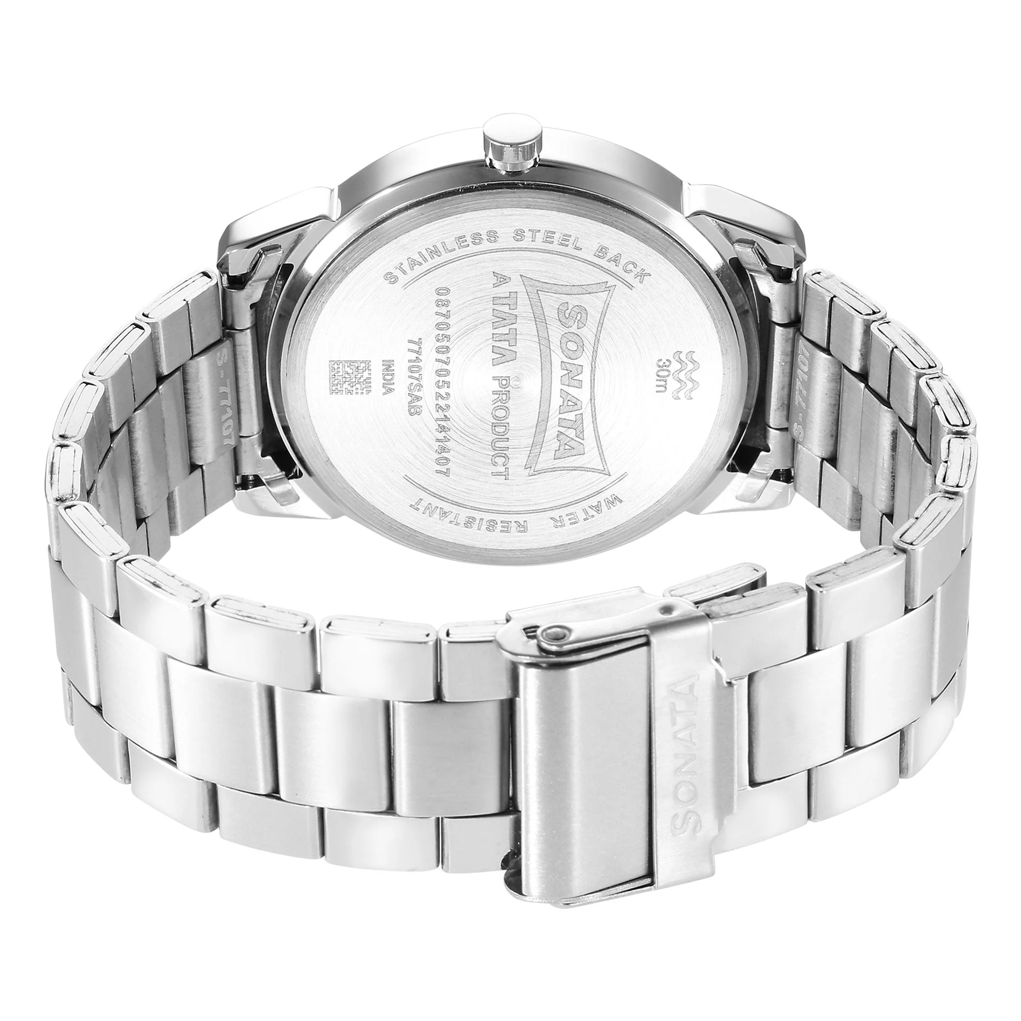 Knot Blue Dial Stainless Steel Strap Watch for Men - Image 4