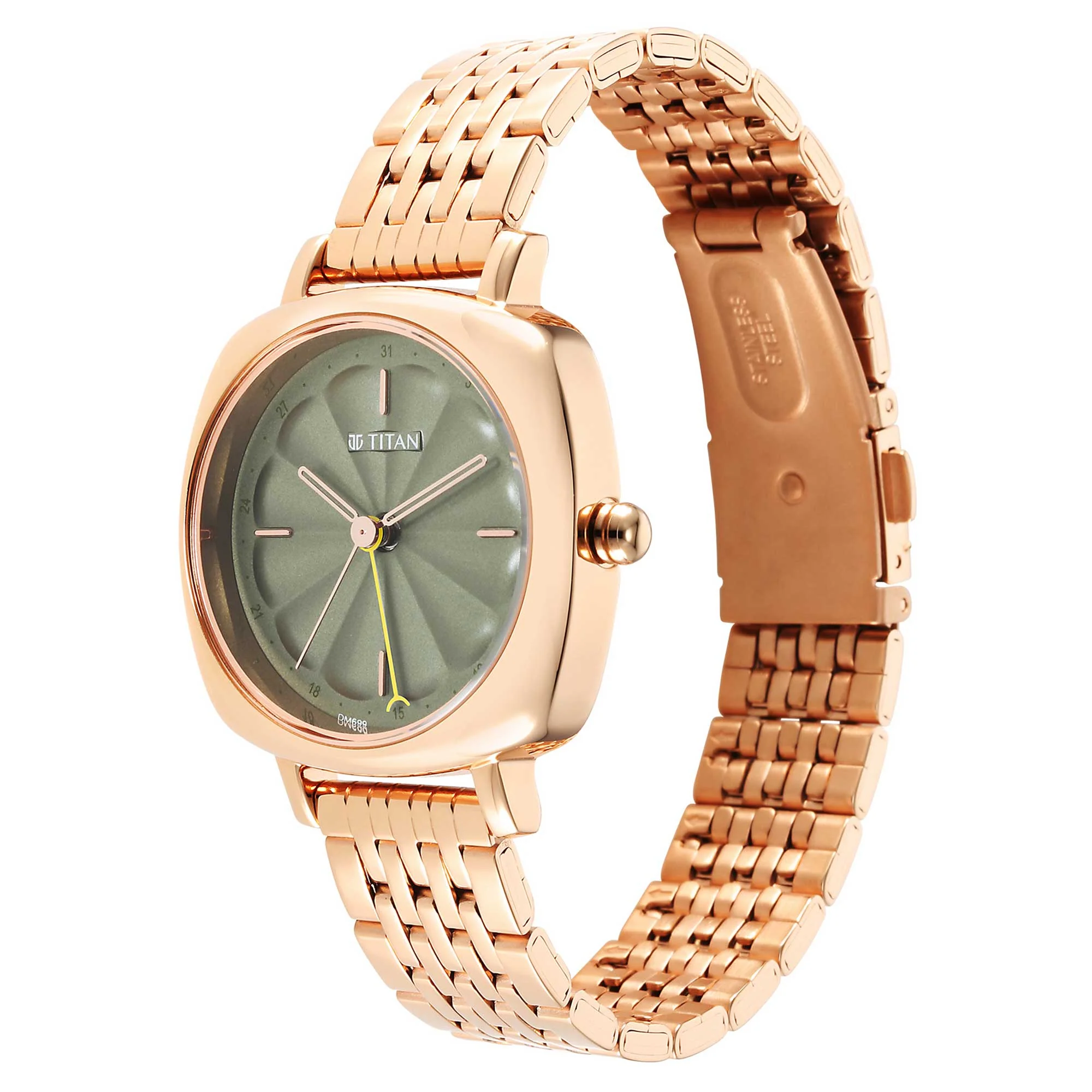 Neo Green Dial Stainless Steel Strap Watch for Women - Image 4