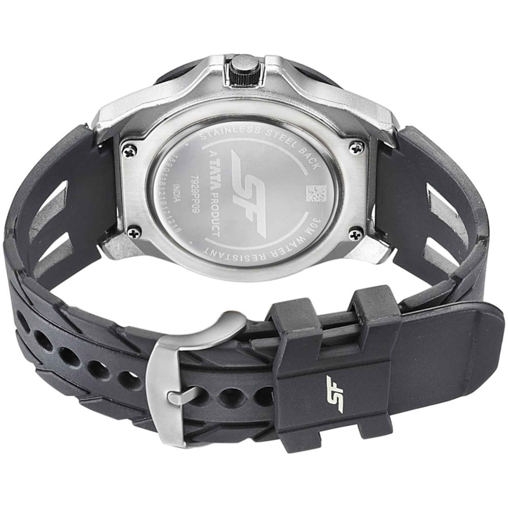 SF Quartz Analog Black Dial PU Strap Watch for Men - Image 4