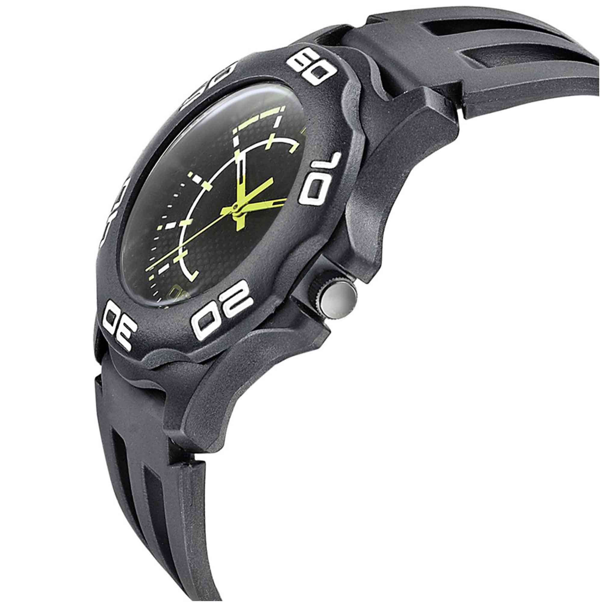 SF Quartz Analog Black Dial PU Strap Watch for Men - Image 3