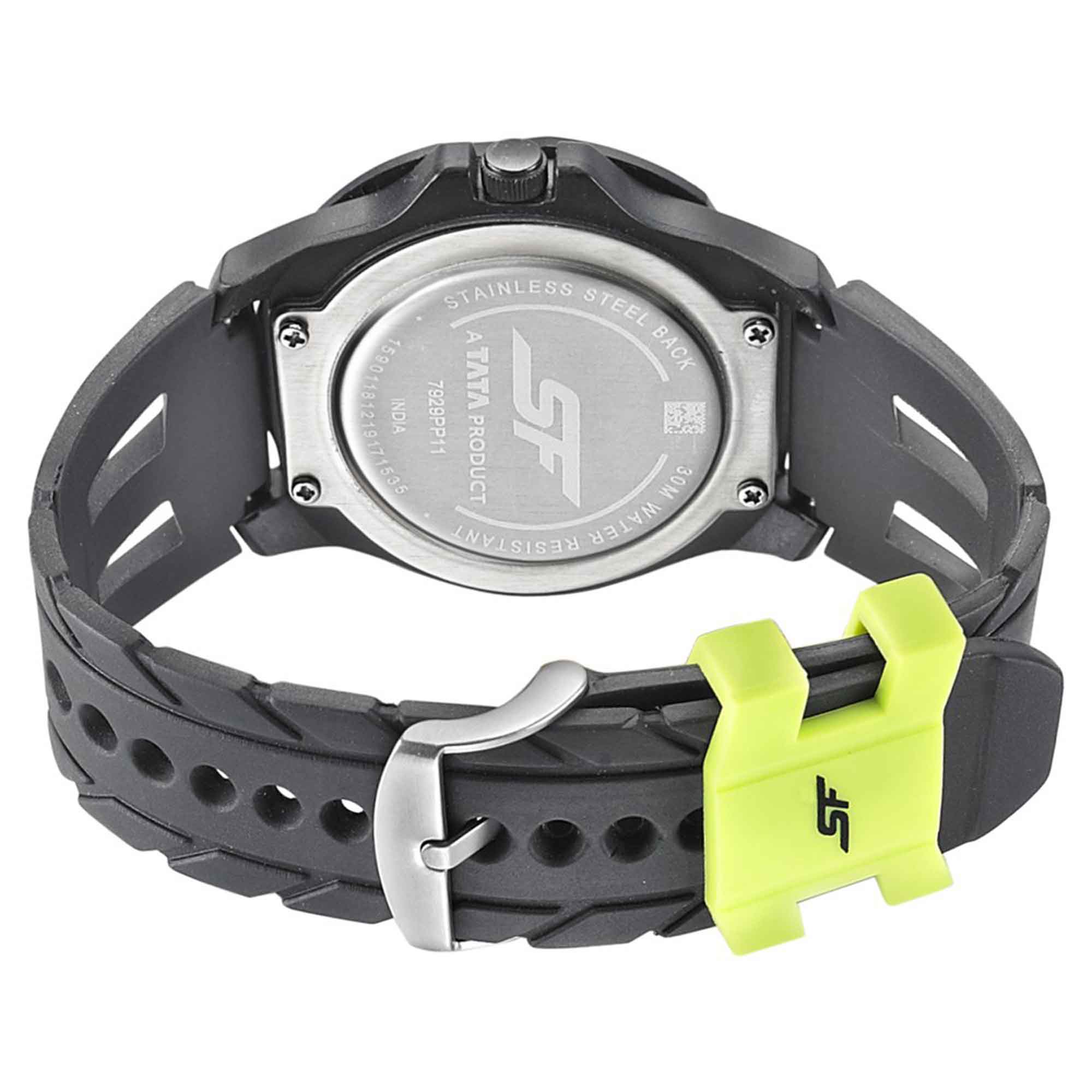SF Quartz Analog Black Dial PU Strap Watch for Men - Image 4