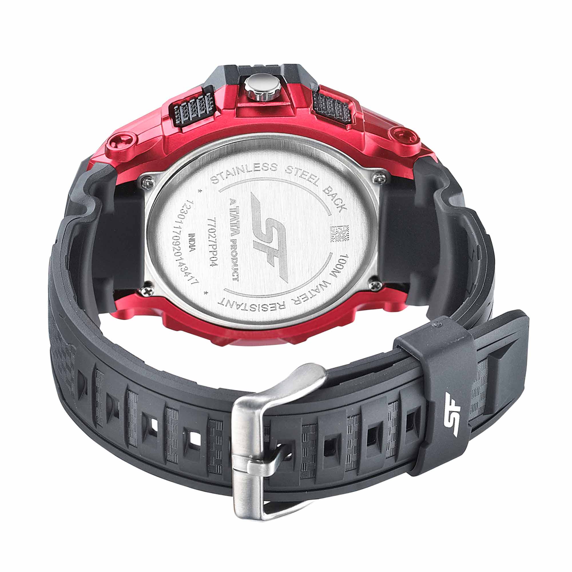 SF Quartz Digital Analog Digital Black Dial PU Strap Watch for Men - Image 4