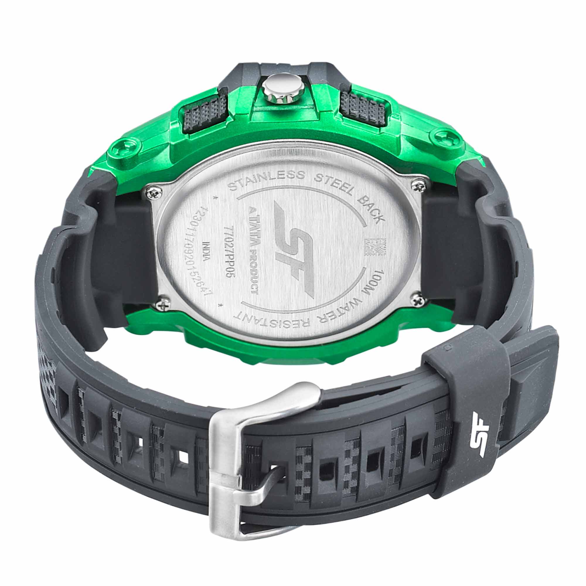 SF Quartz Digital Analog Digital Black Dial PU Strap Watch for Men - Image 4